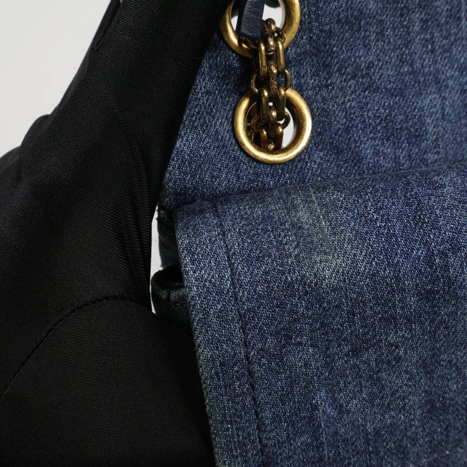 CHANEL 牛仔布2.55鏈帶肩背袋
