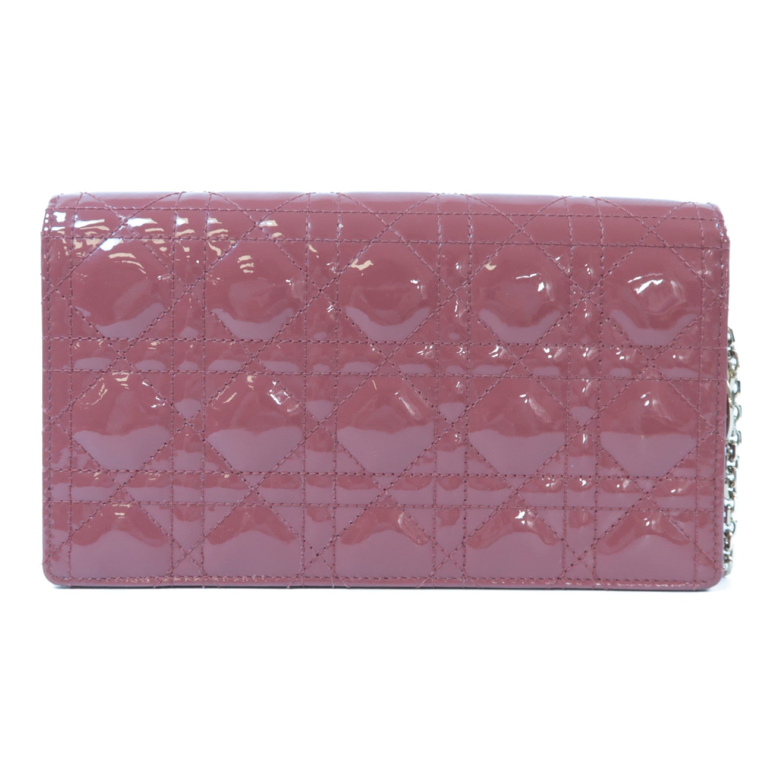 Dior 【激減優惠】漆皮皮革Lady Dior Pouch Chain Shoulder Bag金扣鏈帶肩背袋粉紅色