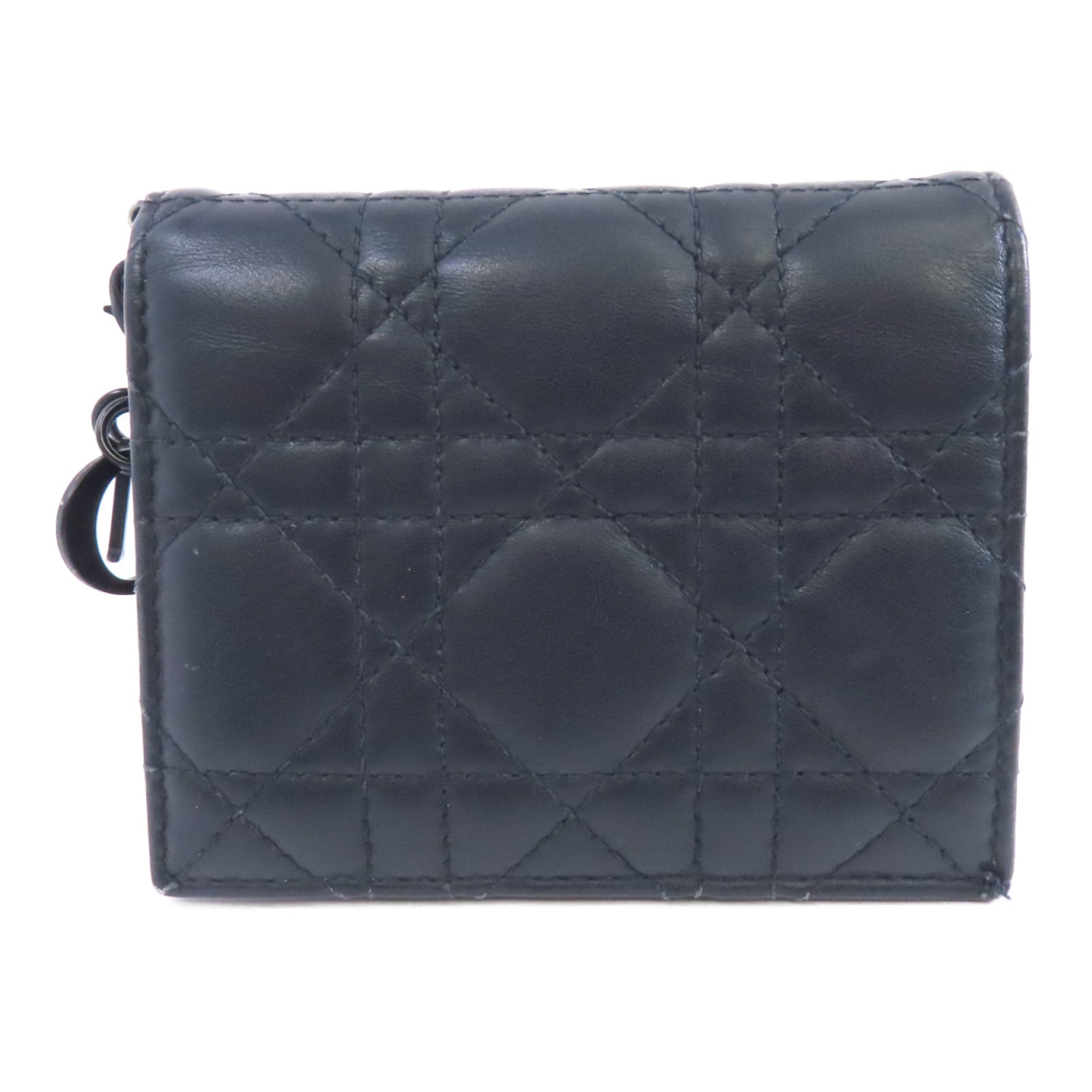 Dior 皮革Wallet銀扣錢包黑色