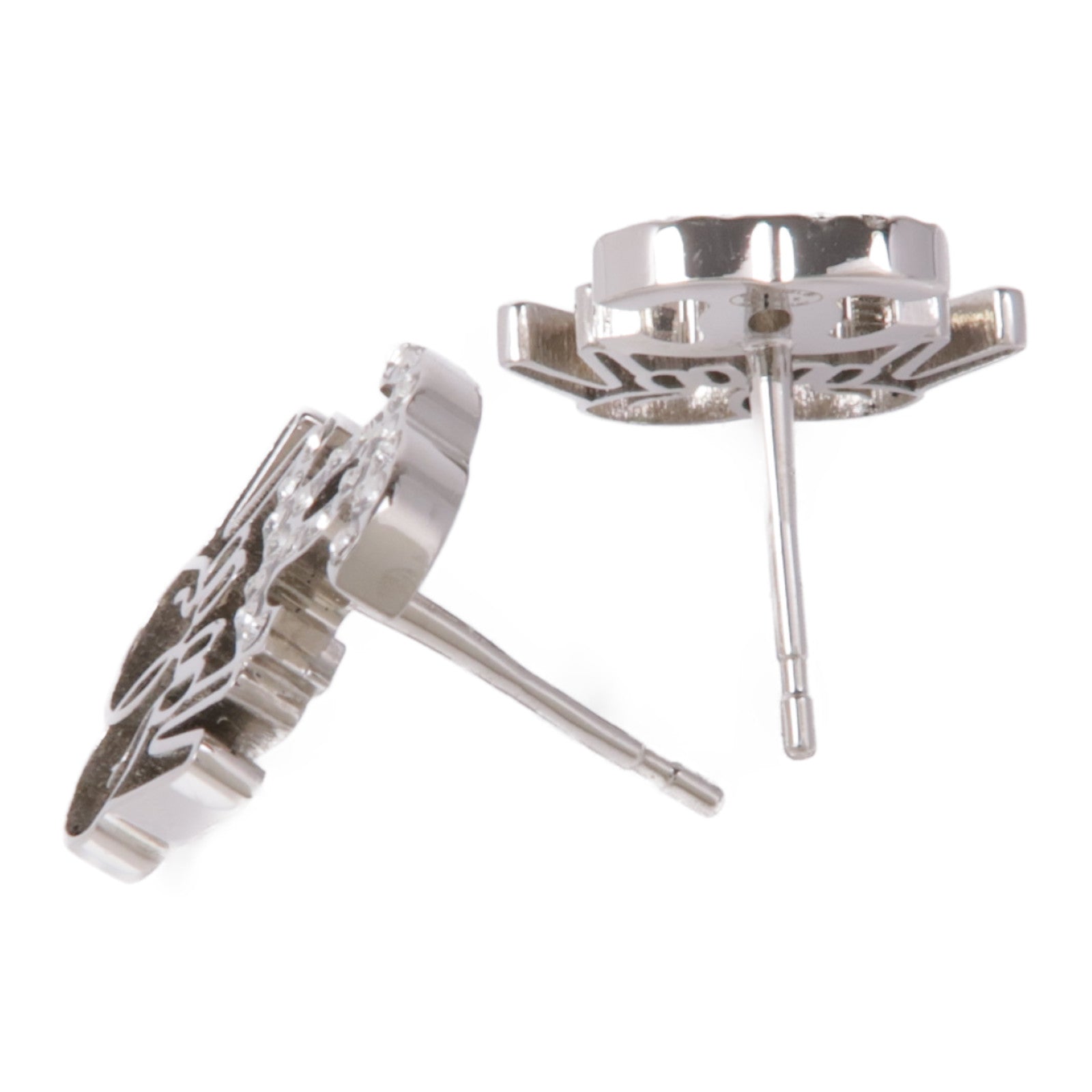 CHANEL CC Earrings Metal Silver