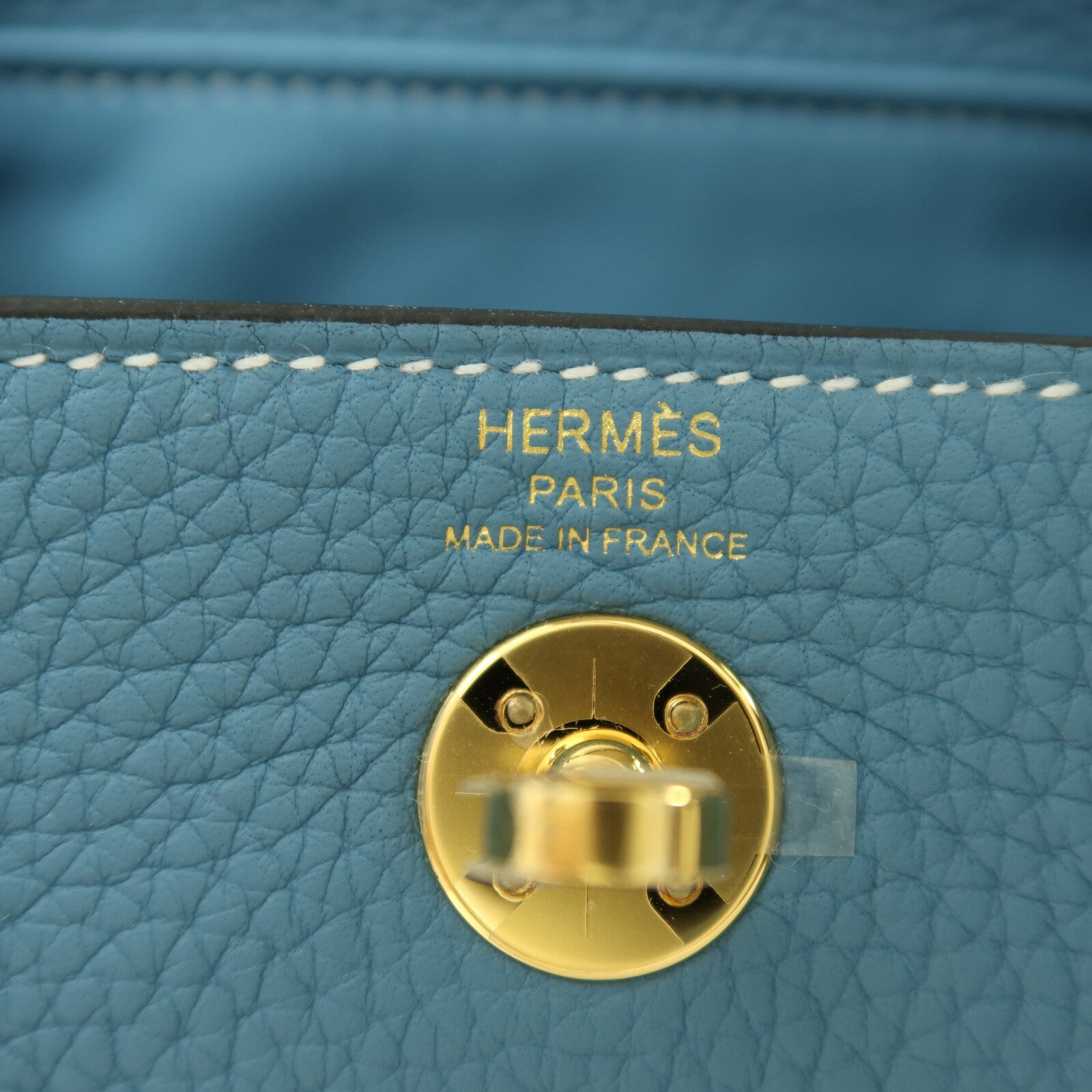 HERMES 【激減優惠】Clemence皮革Mini Lindy金扣手挽肩背兩用袋Blue Jean
