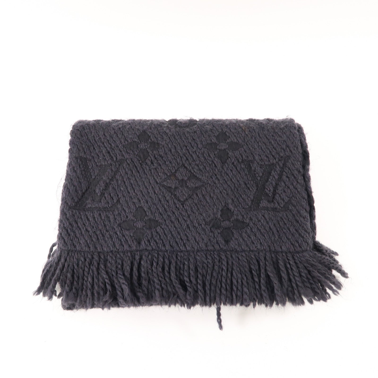 LOUIS VUITTON LV Scarf Scarves M72431 Silk Wool Black
