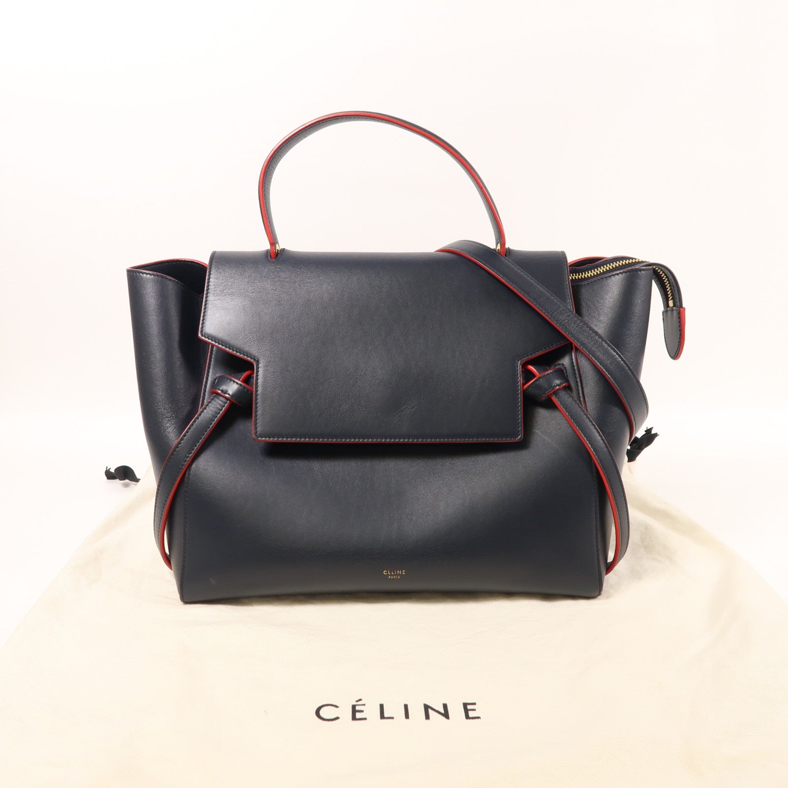 CELINE 牛皮皮革Mini Belt Bag金扣手挽肩背兩用袋