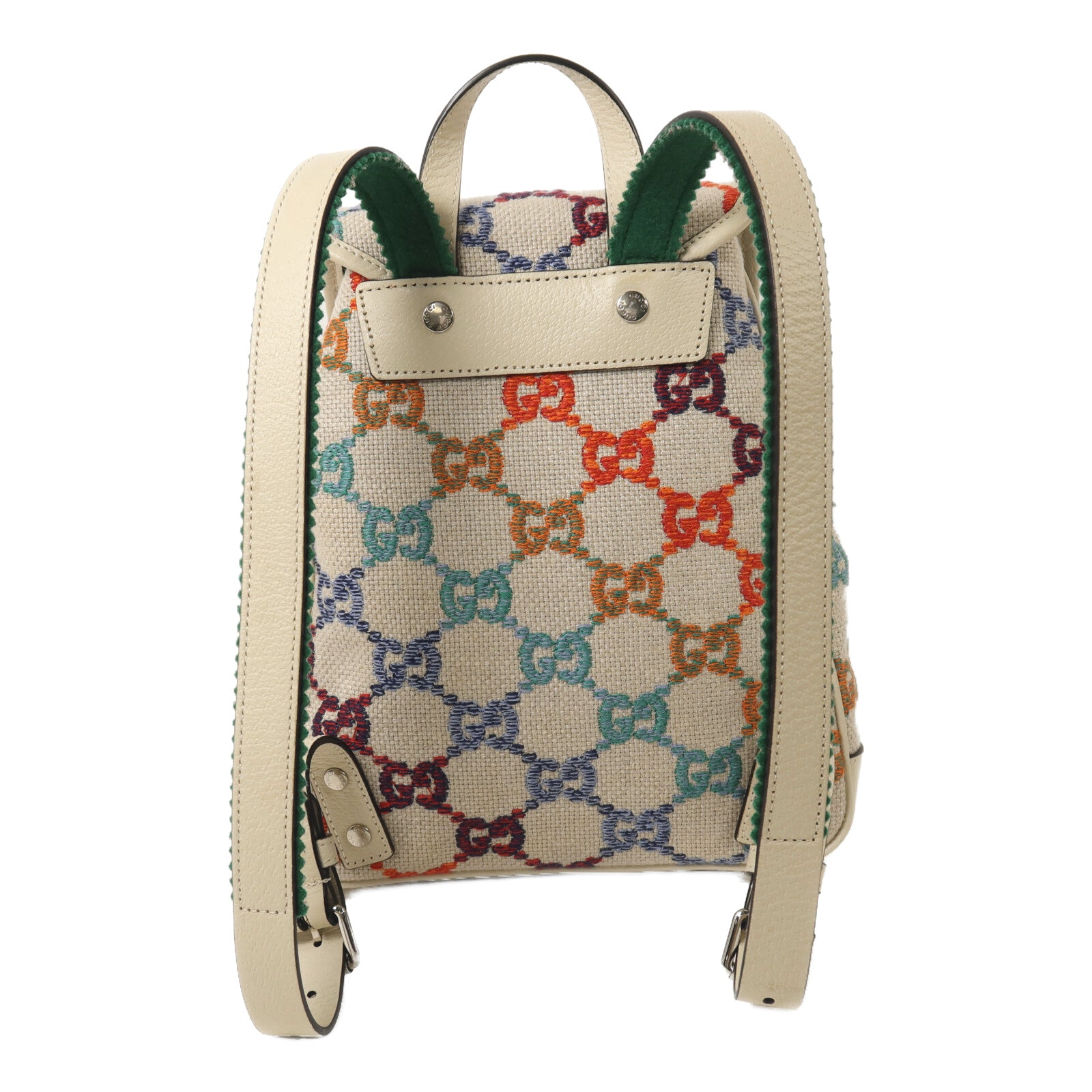 GUCCI 帆布Rucksack銀扣背包