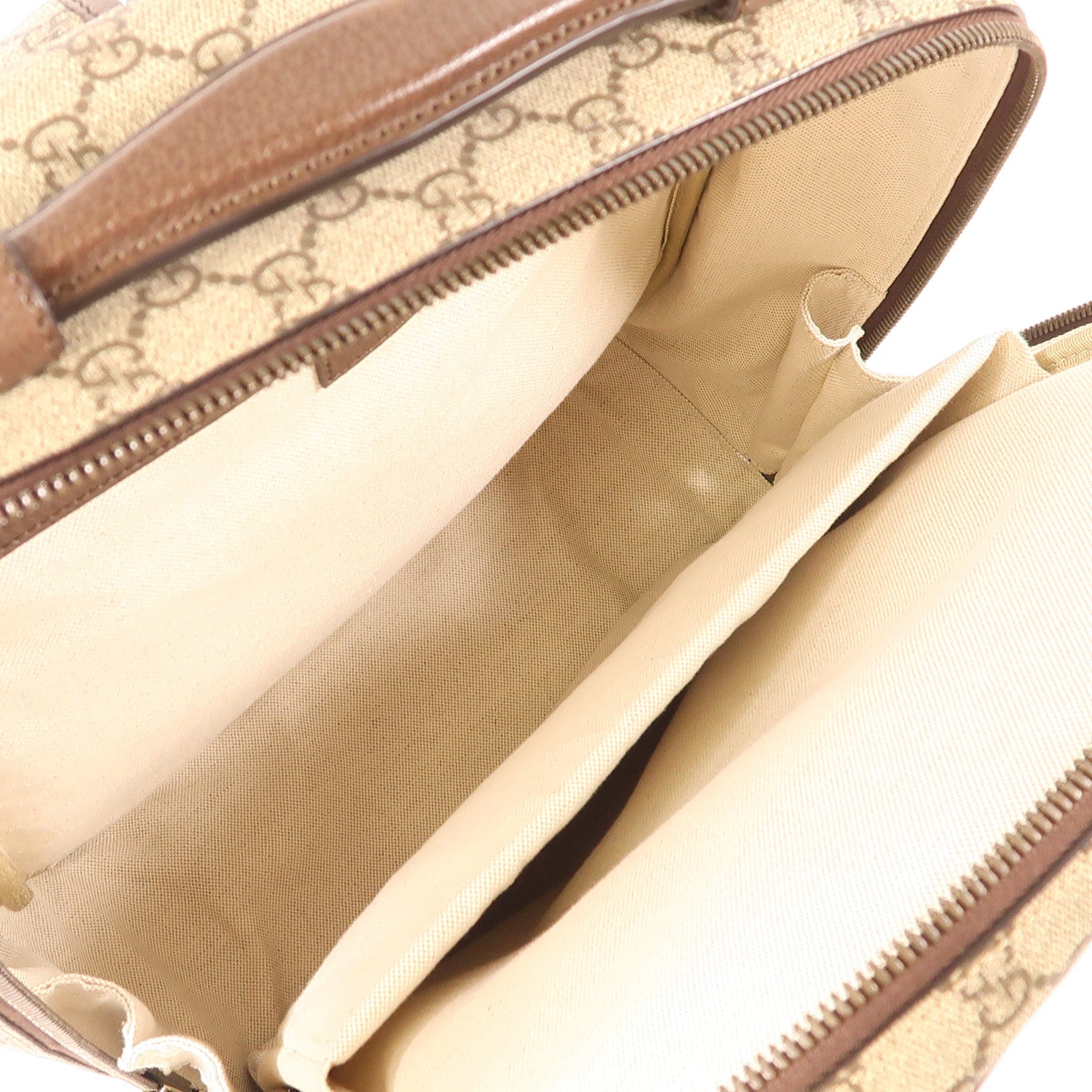 GUCCI GG GHW Ophidia Backpack Bag 745718 Coated Canvas Brown