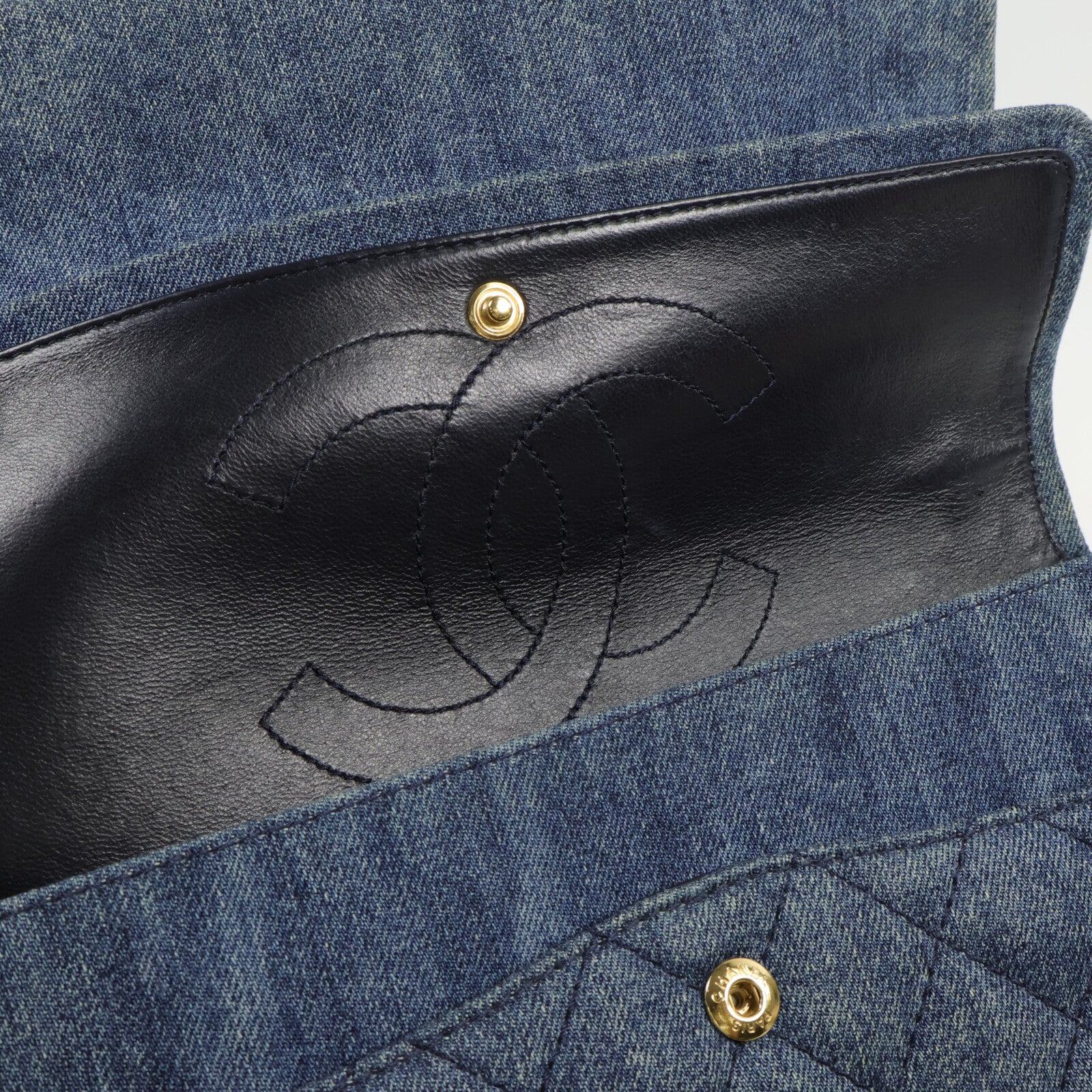 CHANEL 牛仔布2.55鏈帶肩背袋