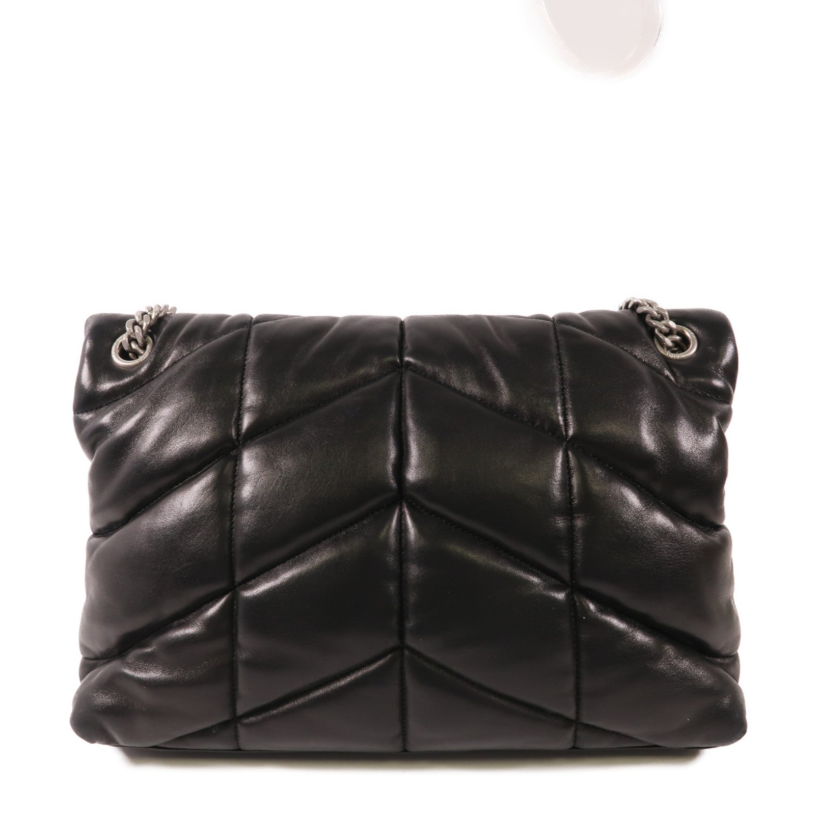SAINT LAURENT 牛皮皮革Lou Lou Puffer銀扣肩背袋