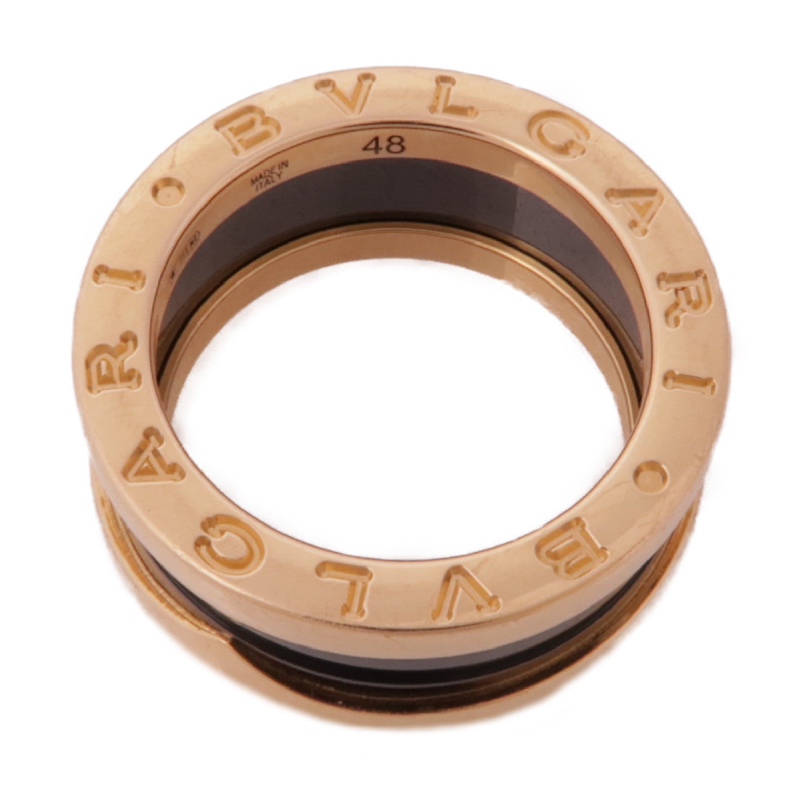 BVLGARI 【激減優惠】18K玫瑰金/陶瓷B-zero1 Ring戒指US#4.25