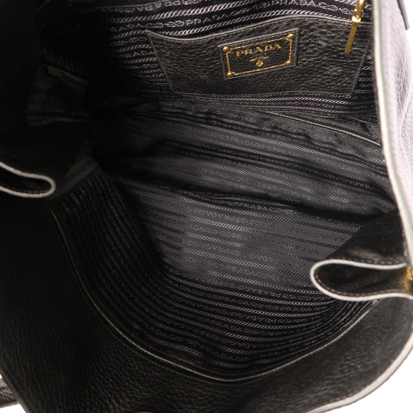 PRADA 牛皮皮革Tote Bag金扣肩背袋