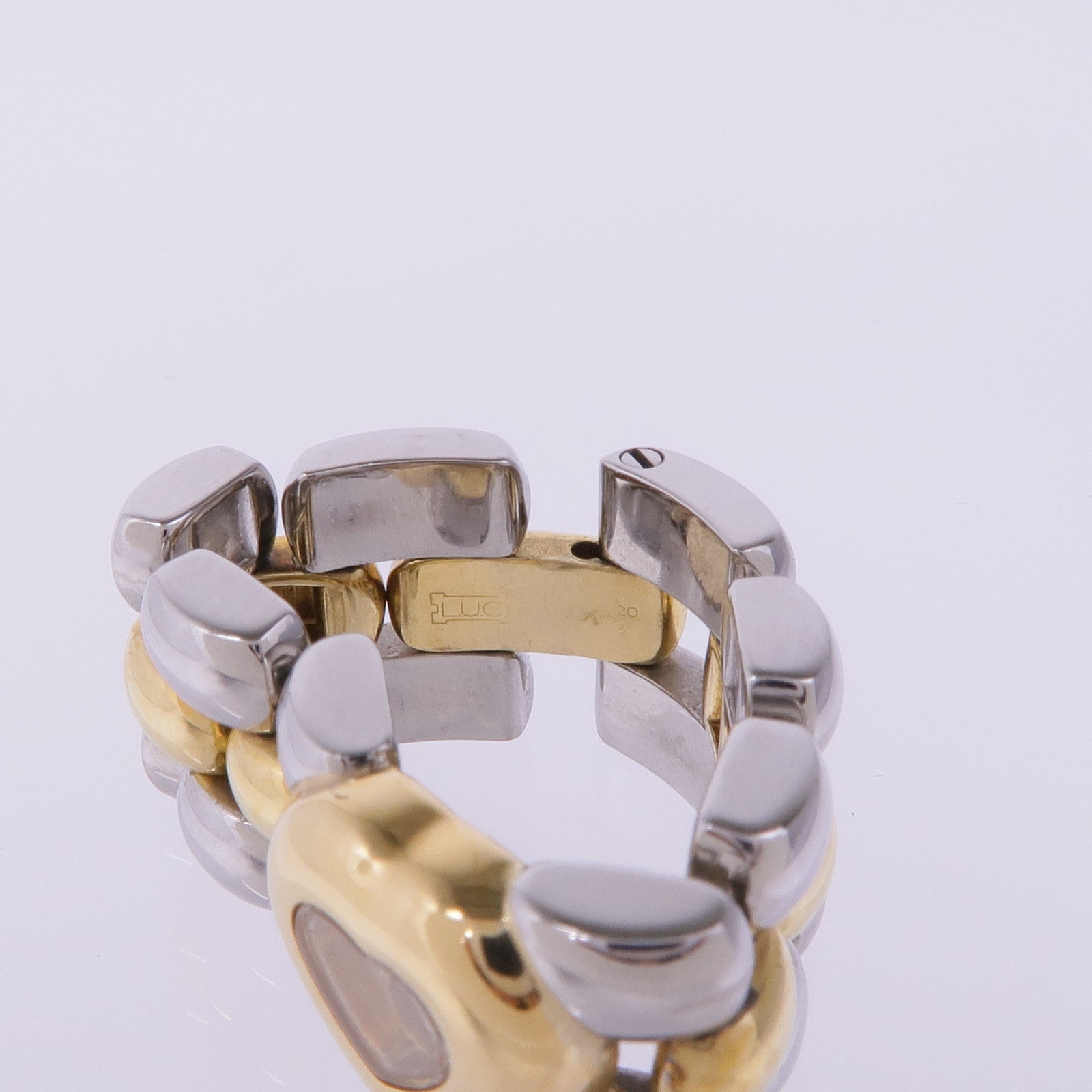 Chopard 18K黃金/不鏽鋼Happy Diamond鑽石戒指US#5.25