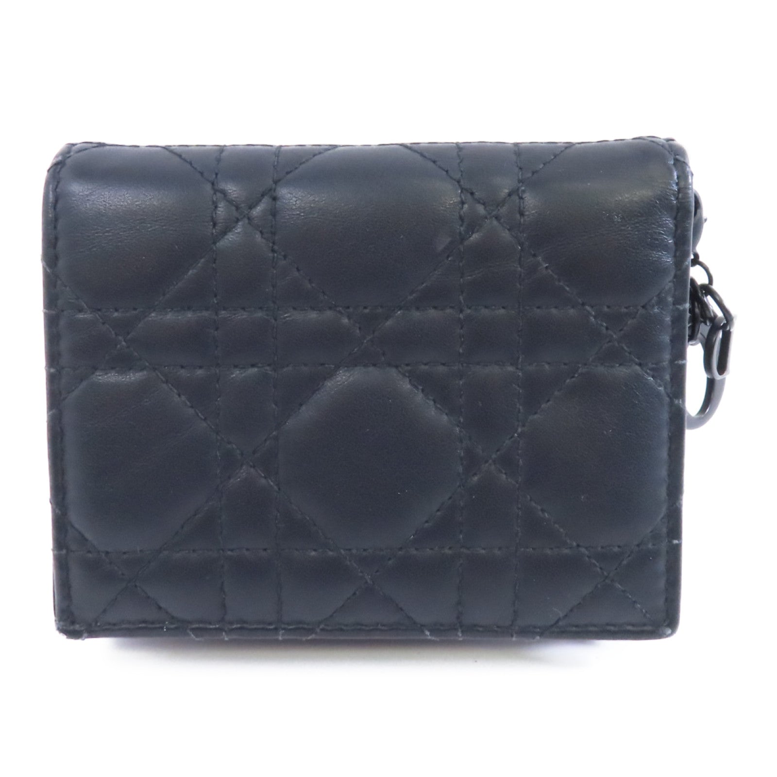 Dior 皮革Wallet銀扣錢包黑色