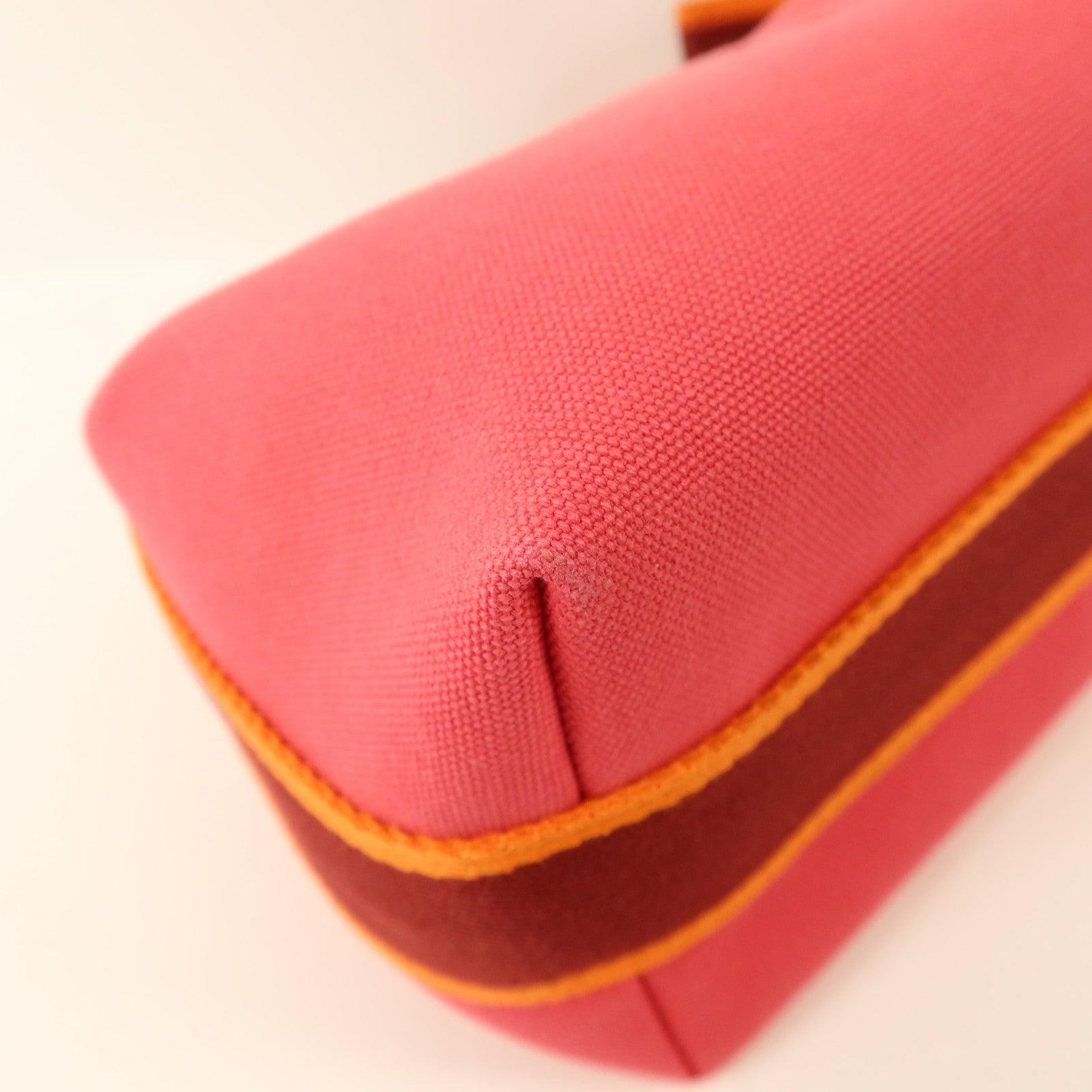 HERMES 帆布Bride-a-Brac Case PM銀扣手挽袋Hibiscus