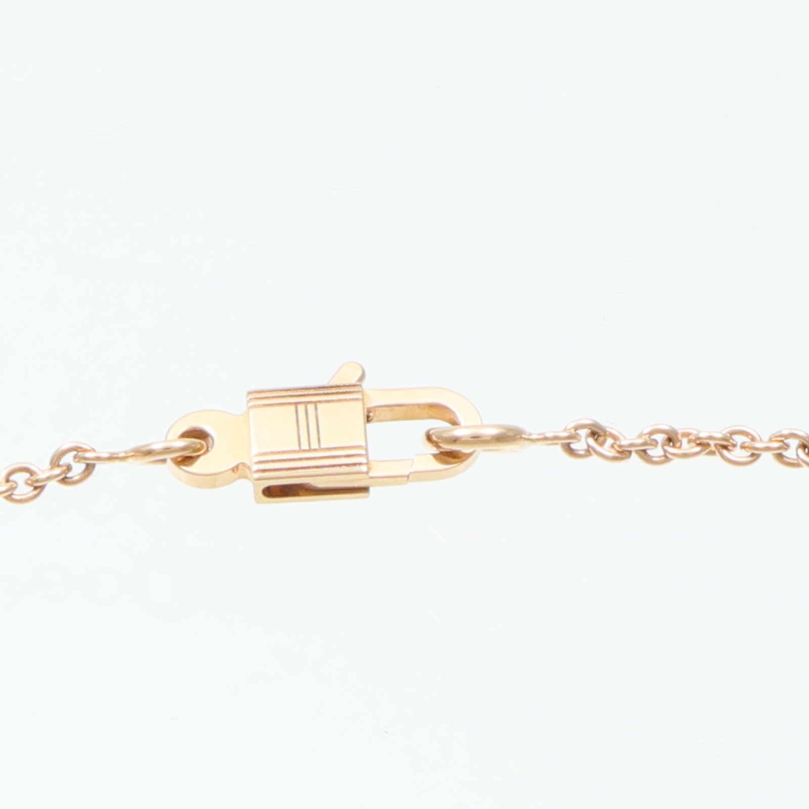 HERMES 18K玫瑰金Amulettes H Kelly粉紅藍寶石項鍊