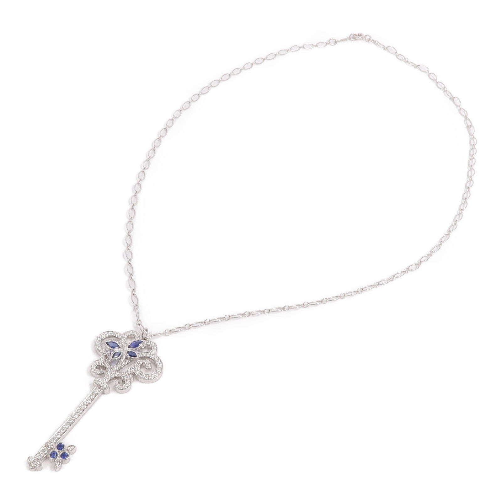 TIFFANY＆CO PT950鉑金/18K白金Enchanted Necklace鑽石項鍊