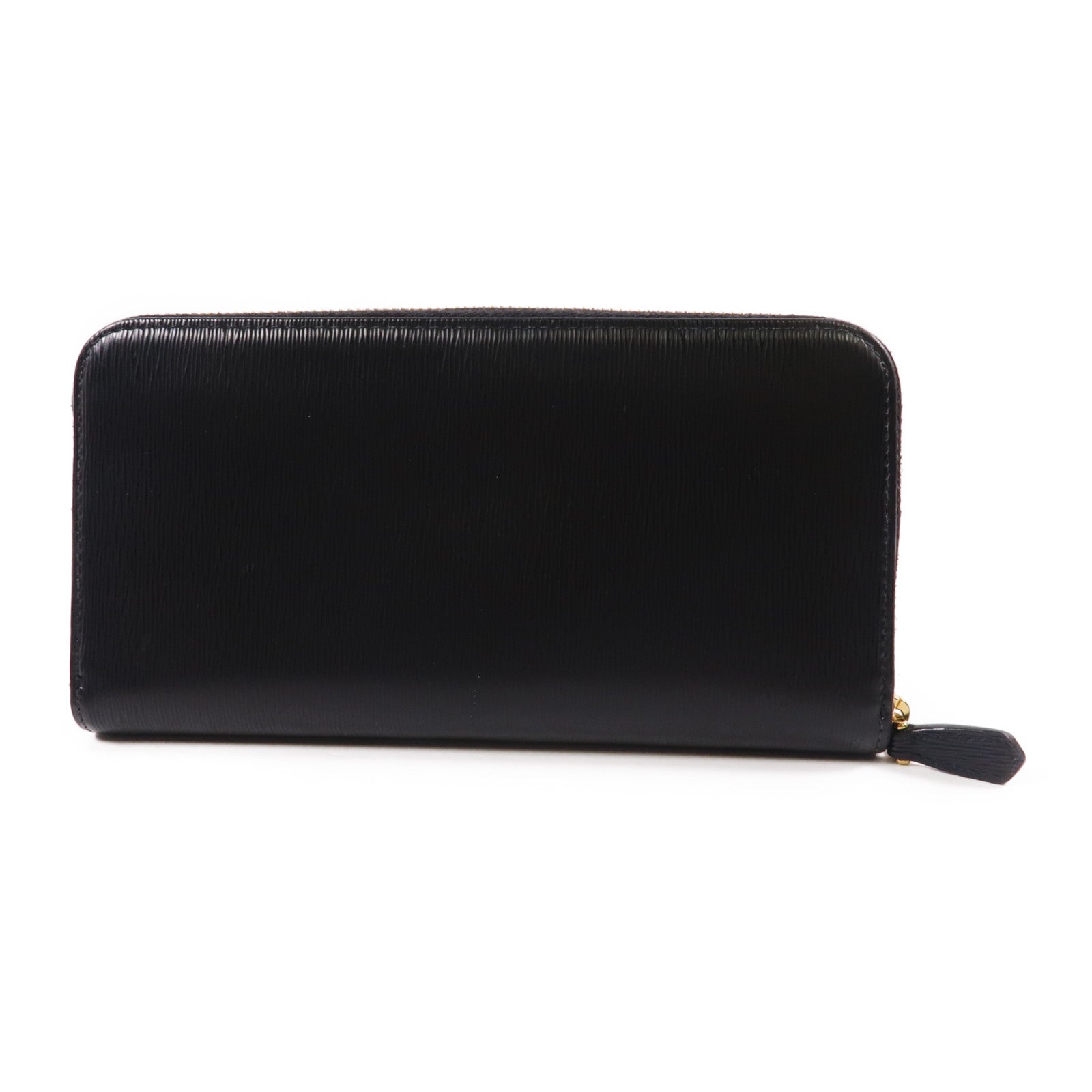 PRADA 牛皮皮革Long Wallet金扣長錢包黑色