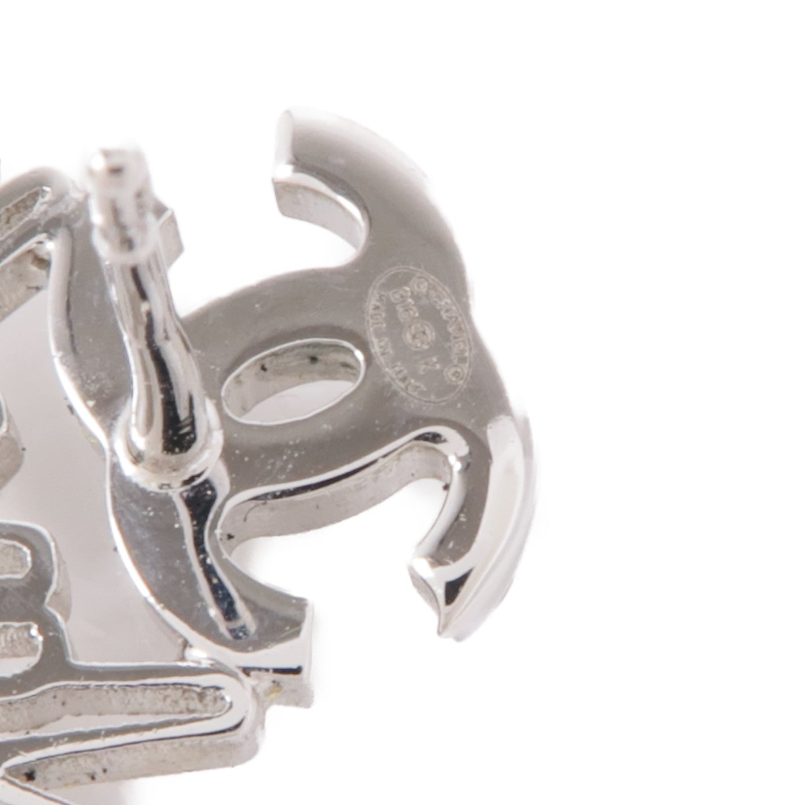 CHANEL CC Earrings Metal Silver