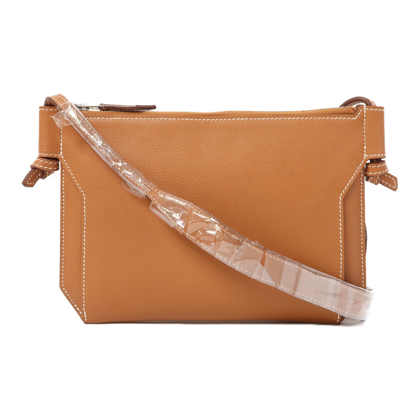 HERMES Evercolor皮革Ultrapla 24銀扣肩背袋啡色