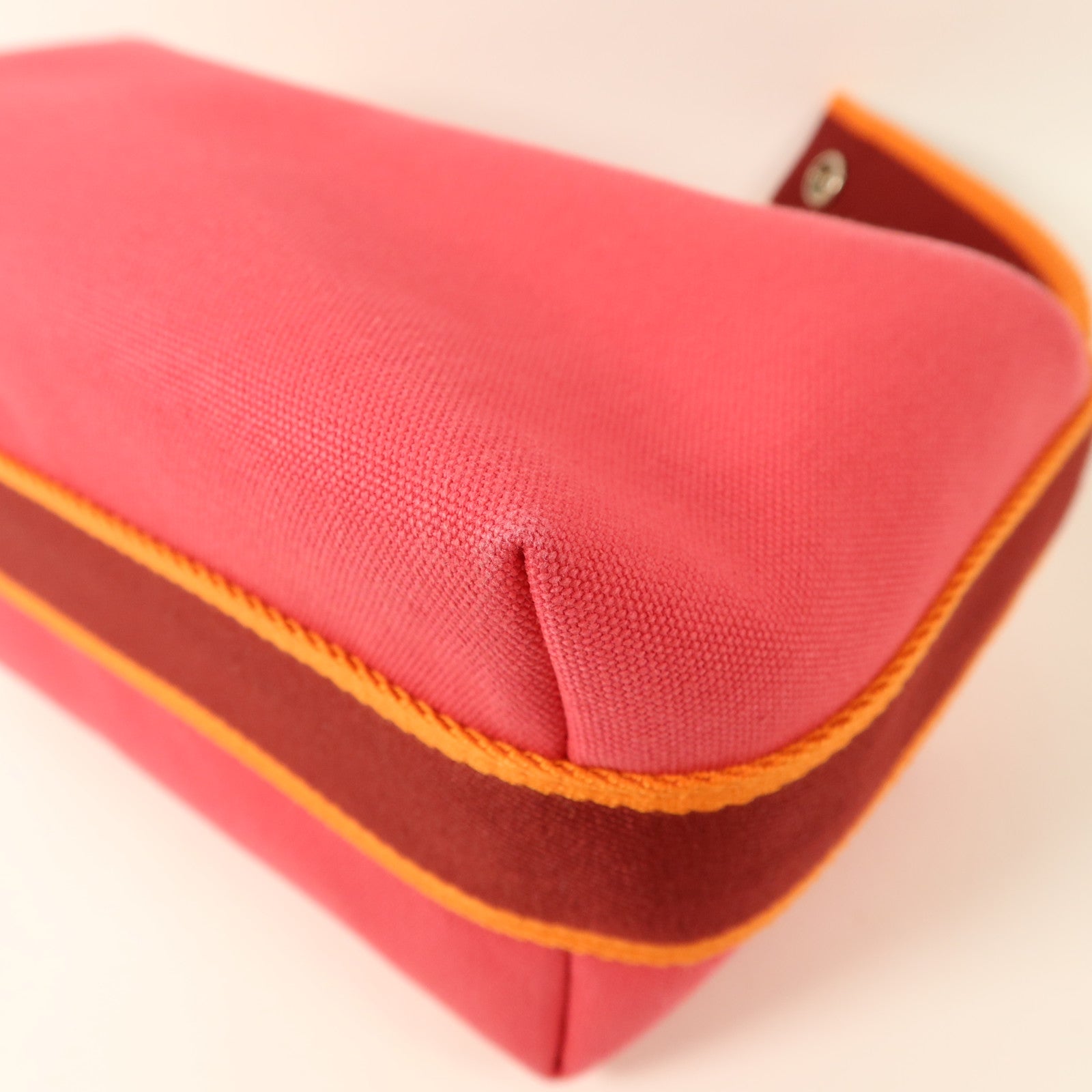 HERMES 帆布Bride-a-Brac Case PM銀扣手挽袋Hibiscus