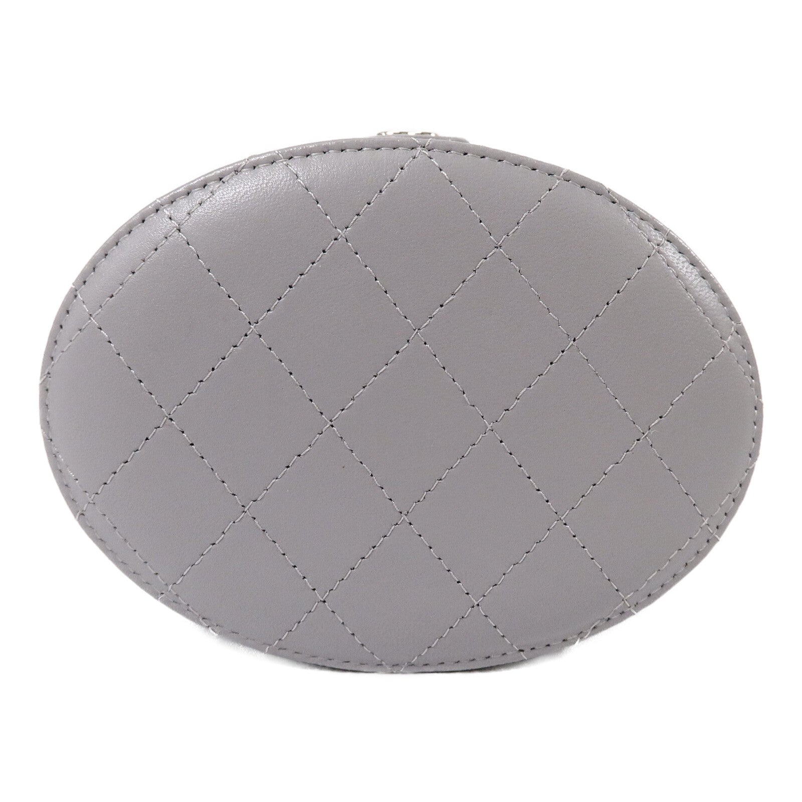 CHANEL 羊皮皮革Round Vanity Case鏈帶肩背袋