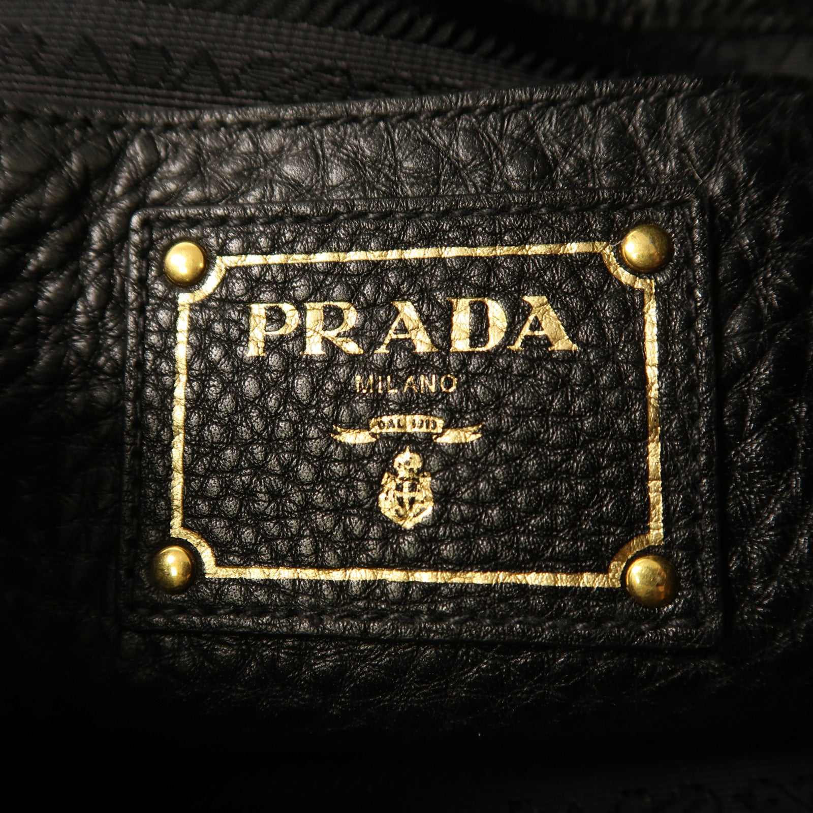 PRADA 牛皮皮革Tote Bag金扣肩背袋