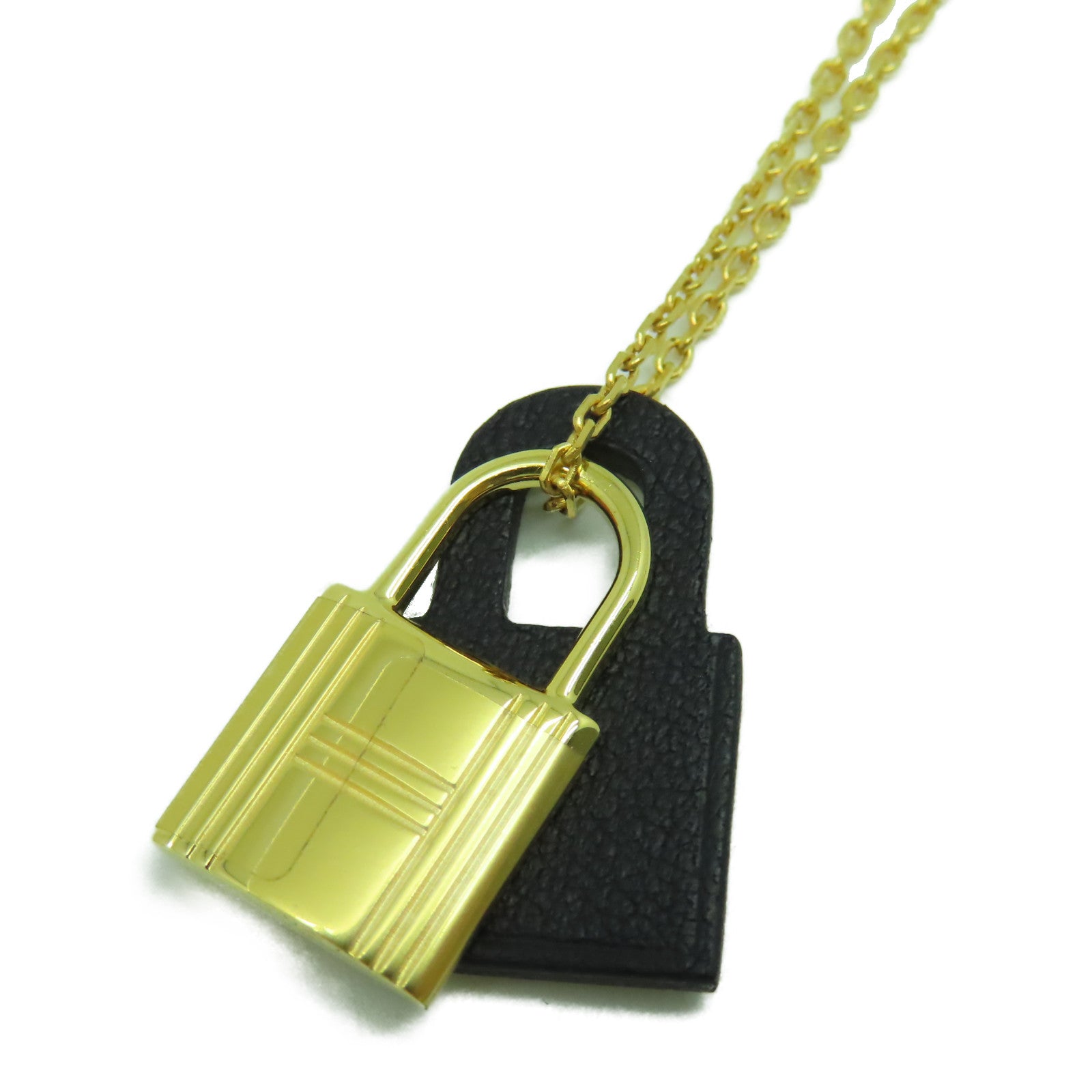 HERMES 金屬O'Kelly Necklace金扣項鍊金色/黑色