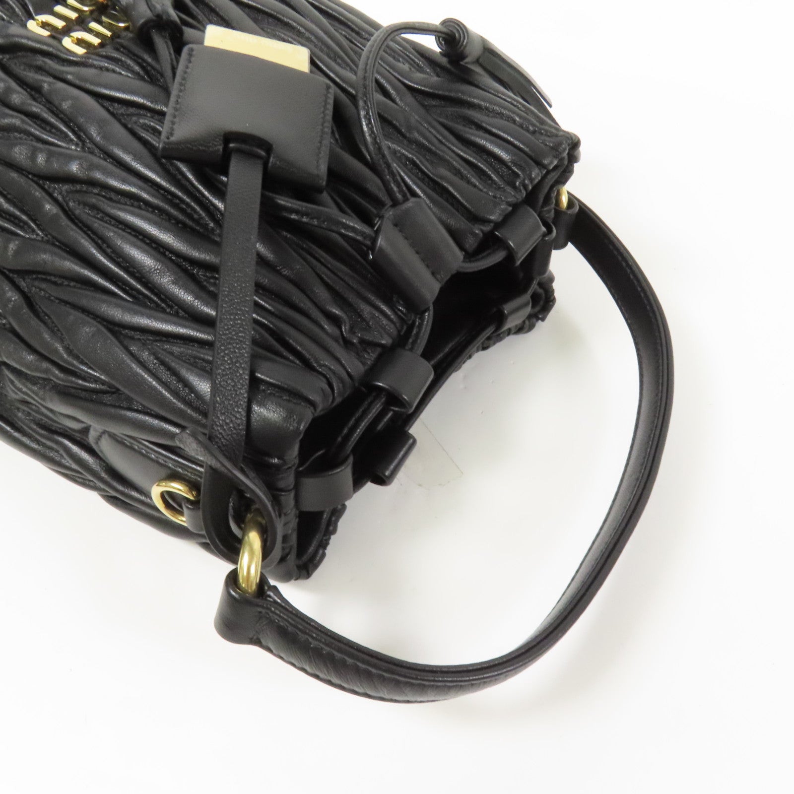 Miu Miu 羊皮皮革Bucket Bag金扣手挽肩背兩用袋