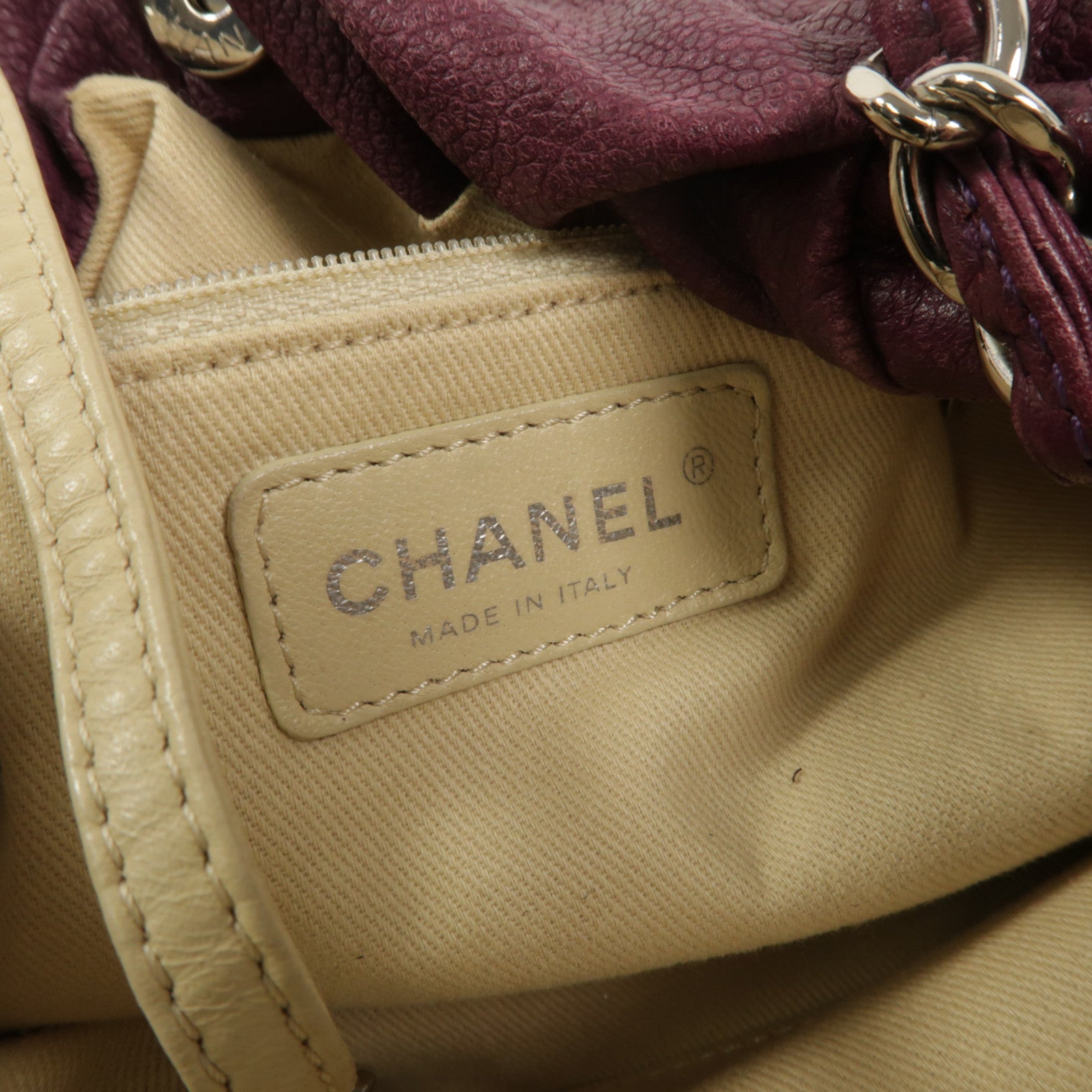 CHANEL 牛皮皮革Caviar 31 Drawstring Tote鏈帶肩背袋