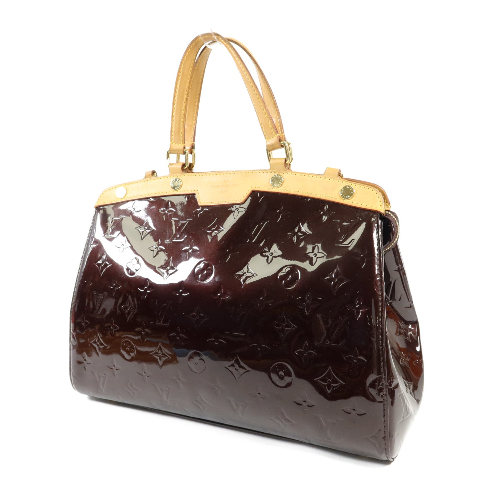 LOUIS VUITTON Vernis Brea MM金扣手挽肩背兩用袋Rouge Fauviste