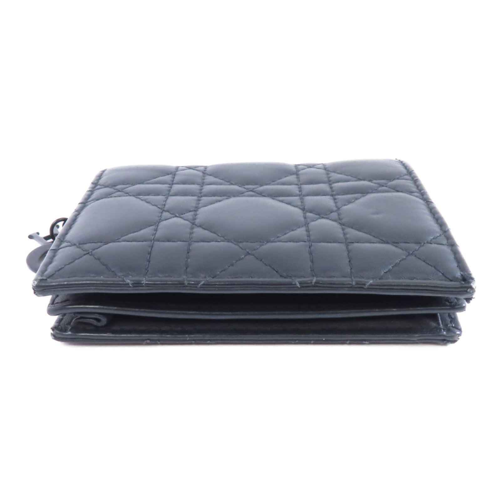 Dior 皮革Wallet銀扣錢包黑色