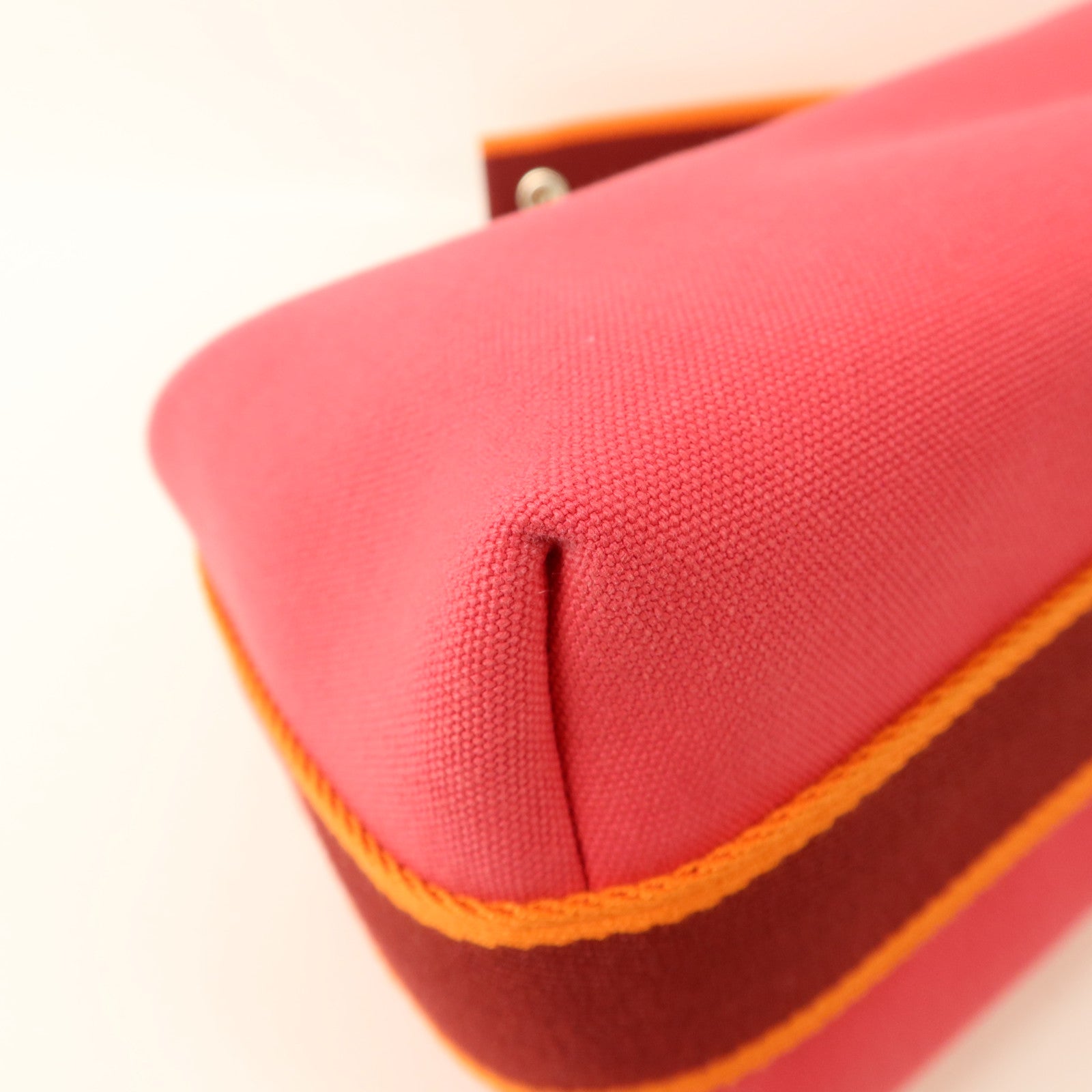 HERMES 帆布Bride-a-Brac Case PM銀扣手挽袋Hibiscus