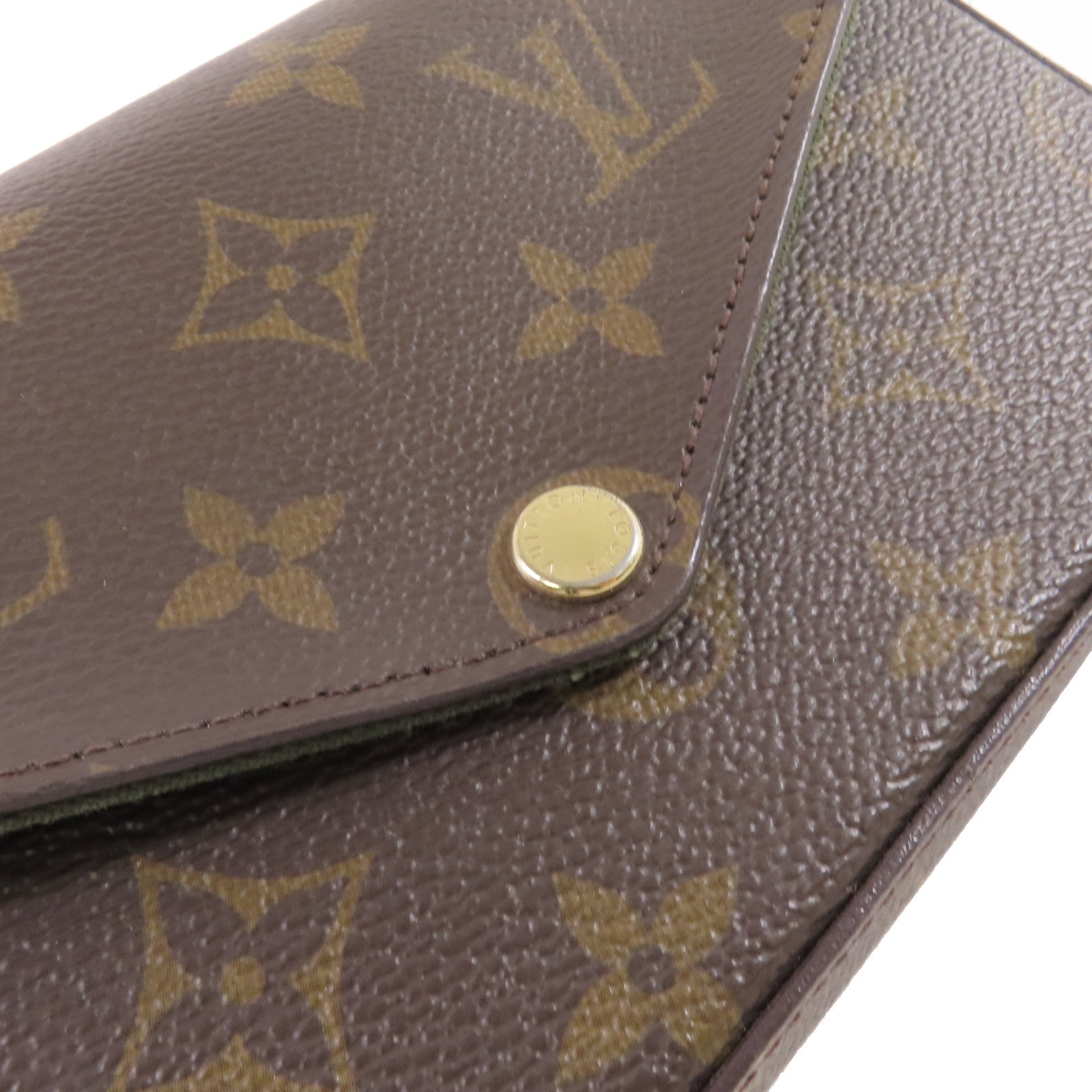 LOUIS VUITTON Monogram Pochette Felicie Pouch Shoulder Bag金扣肩背袋啡色