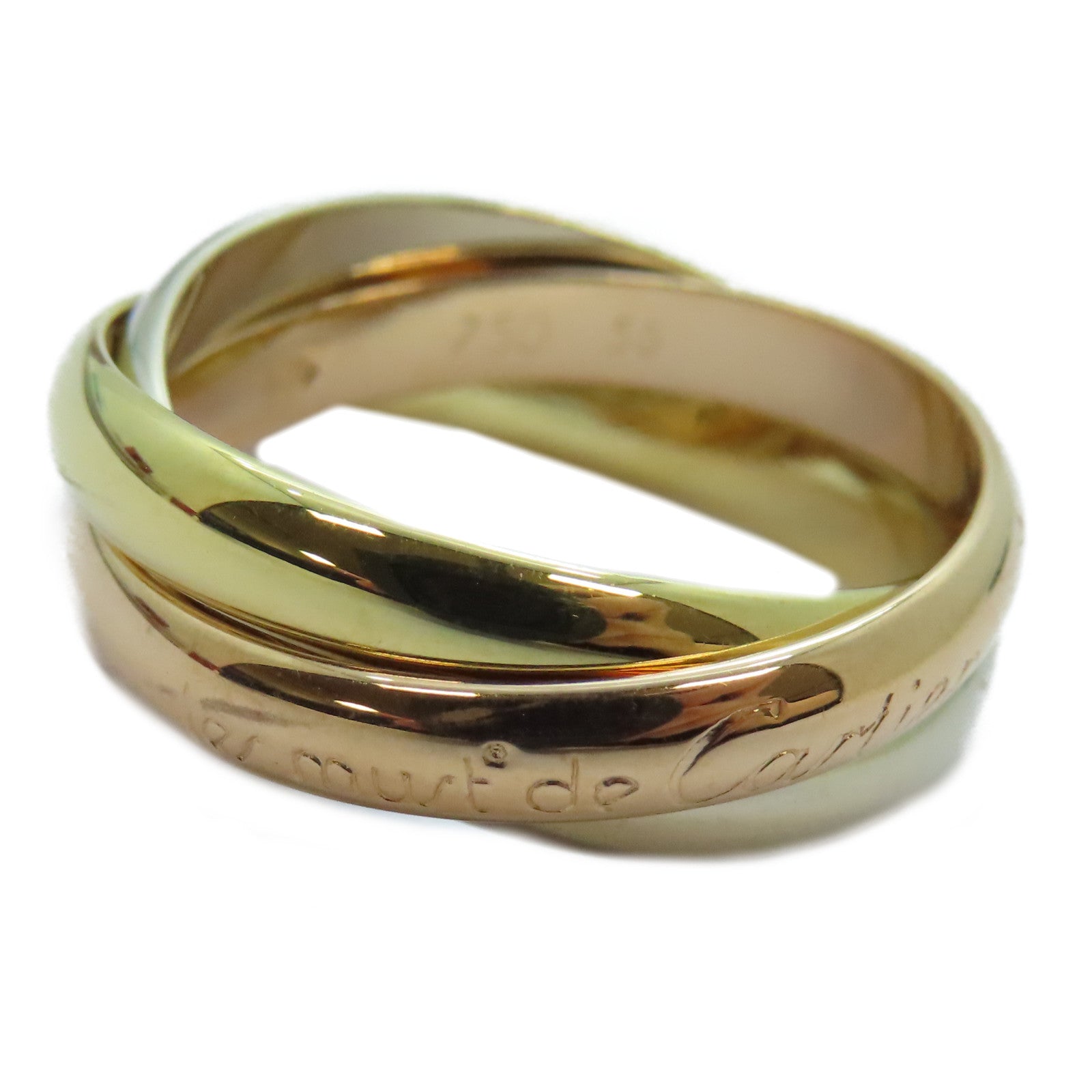 CARTIER 18K黃金/白金/玫瑰金Trinity戒指Cartier#58/US#8.25