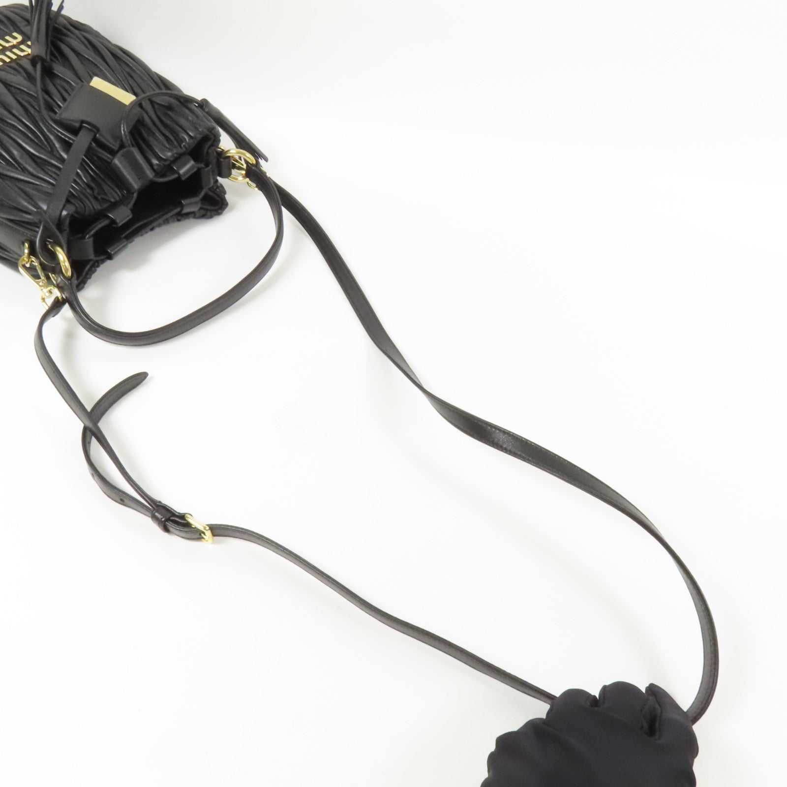 Miu Miu 羊皮皮革Bucket Bag金扣手挽肩背兩用袋