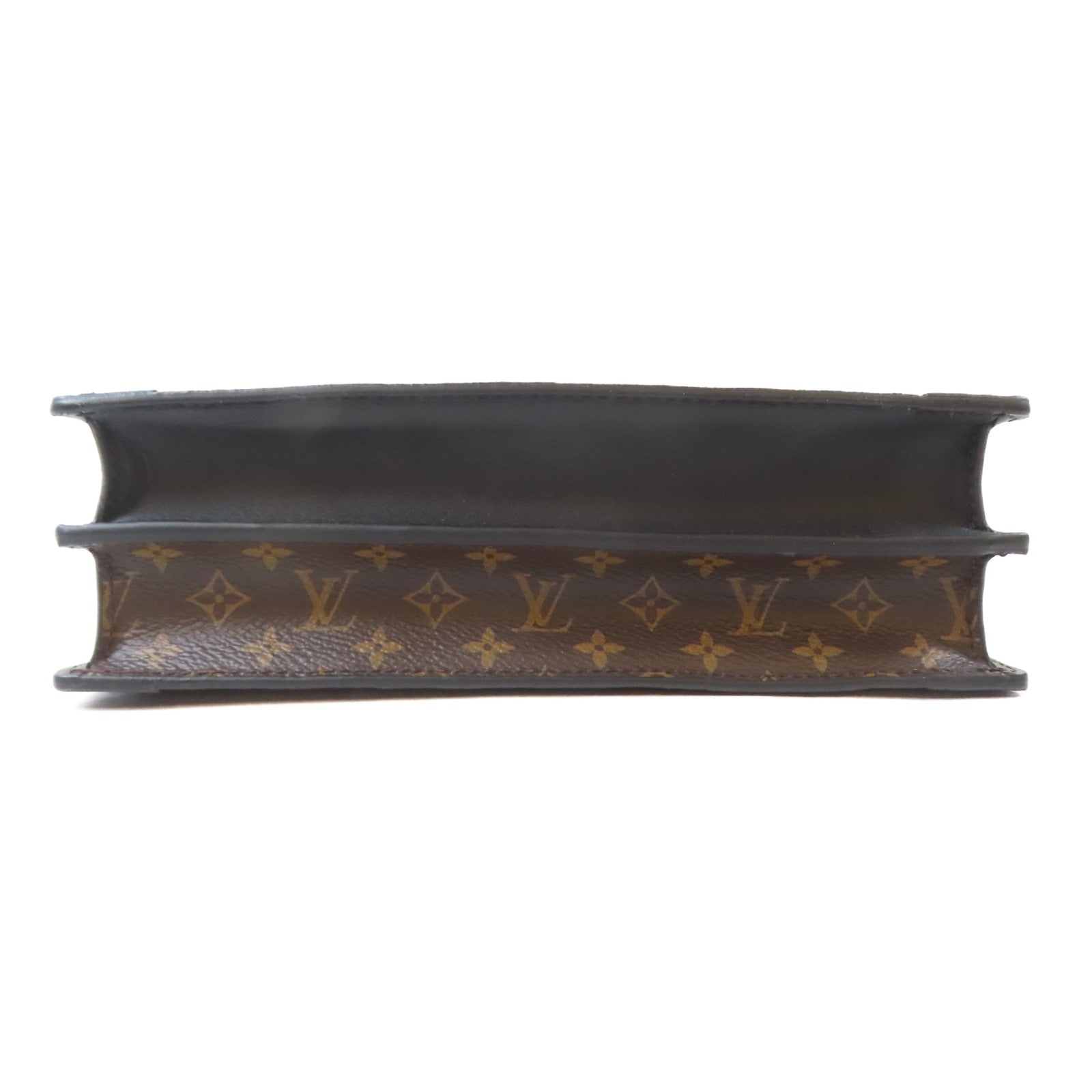 LOUIS VUITTON Monogram Reverse Trunk Clutch金扣肩背袋啡色