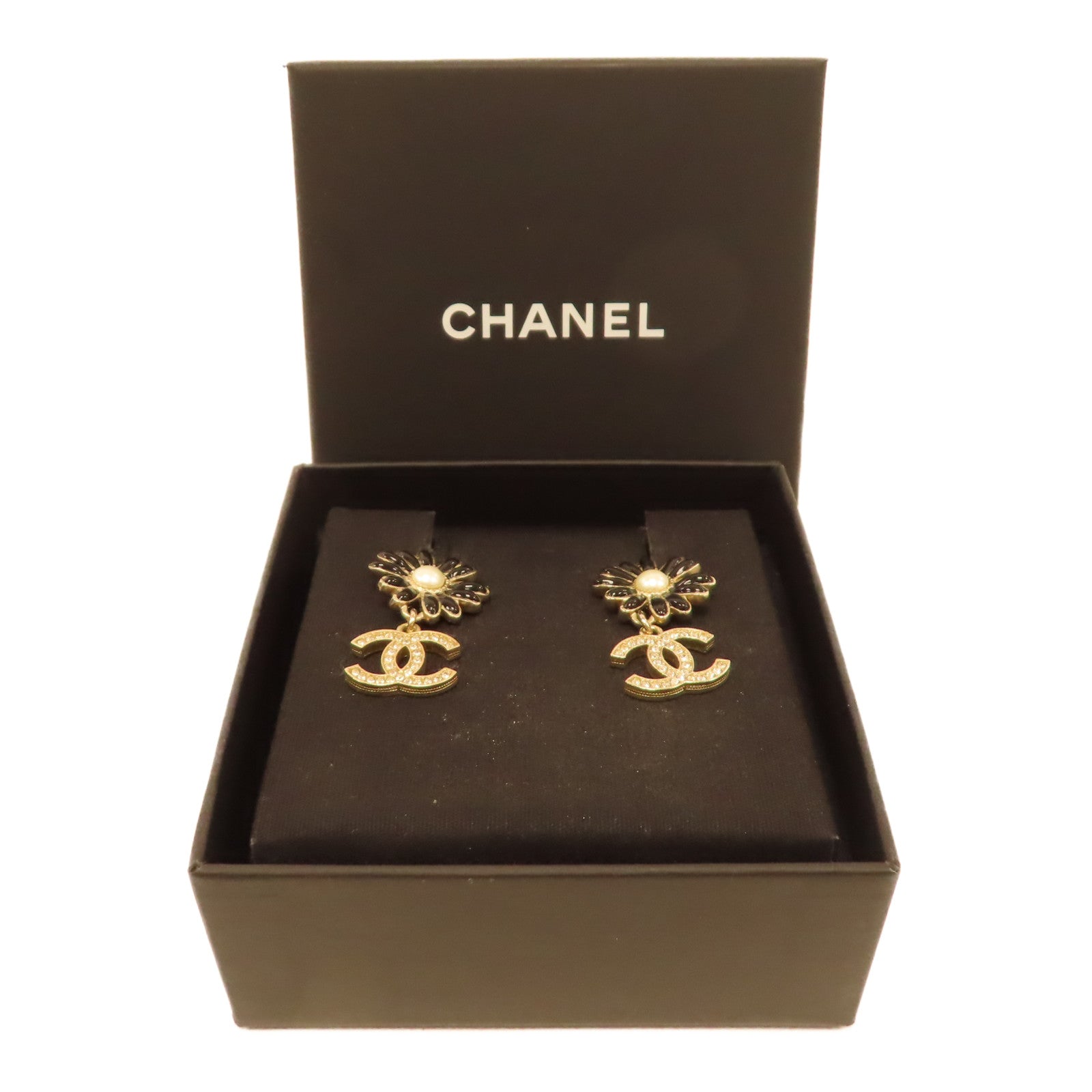 CHANEL 金屬Earrings耳環金色/黑色