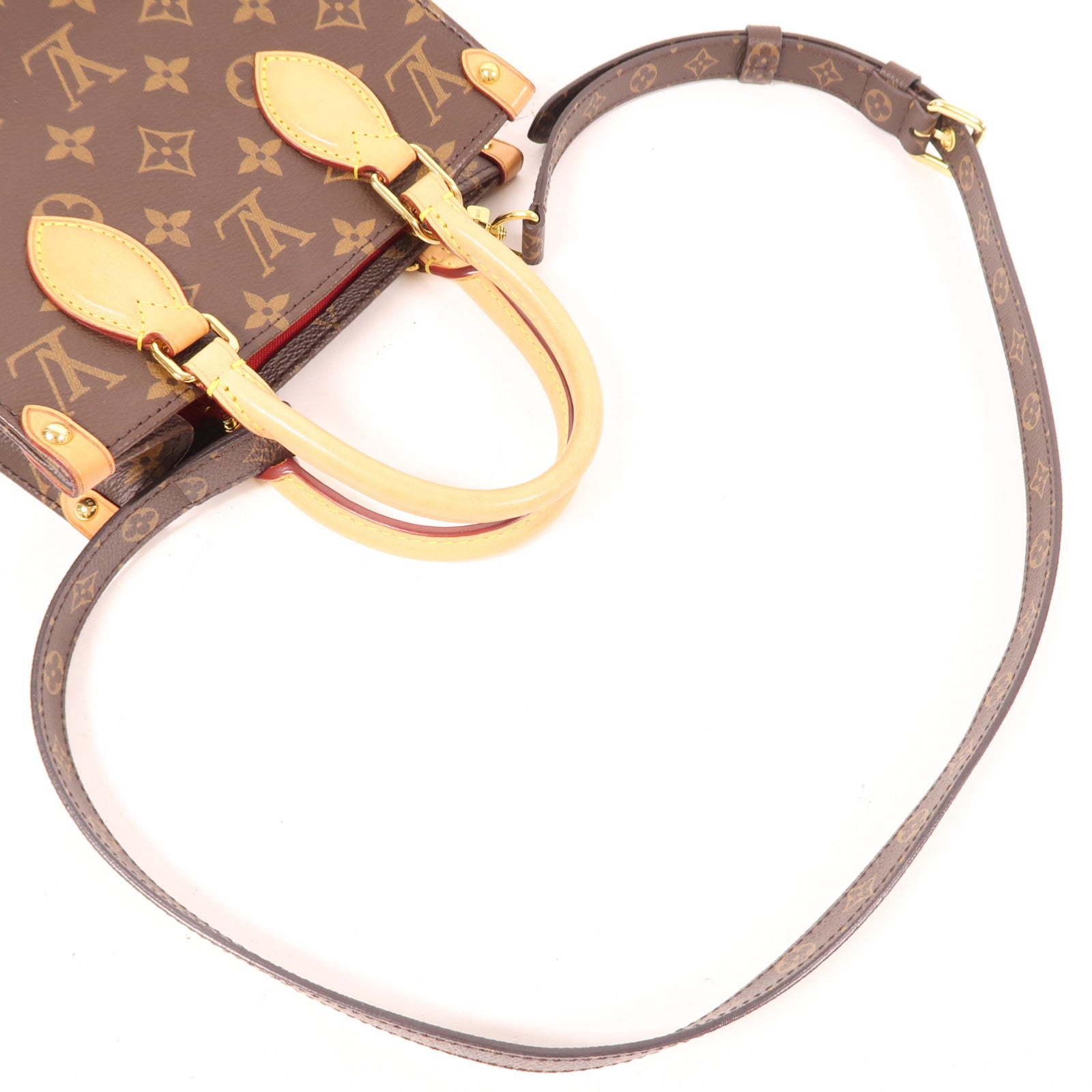 LOUIS VUITTON LV GHW Sac Plat BB 2 Way Shoulder Handbag M45847 Monogram Brown