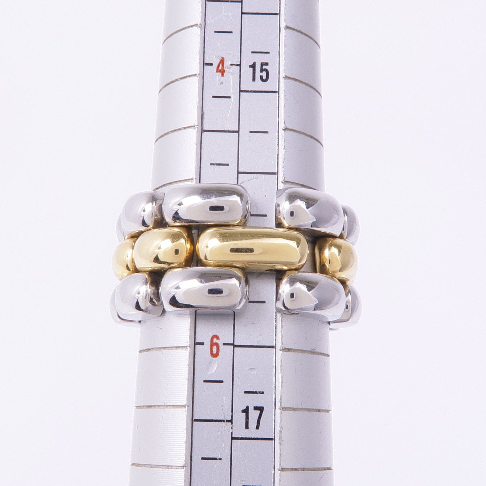 Chopard 18K黃金/不鏽鋼Happy Diamond鑽石戒指US#5.25