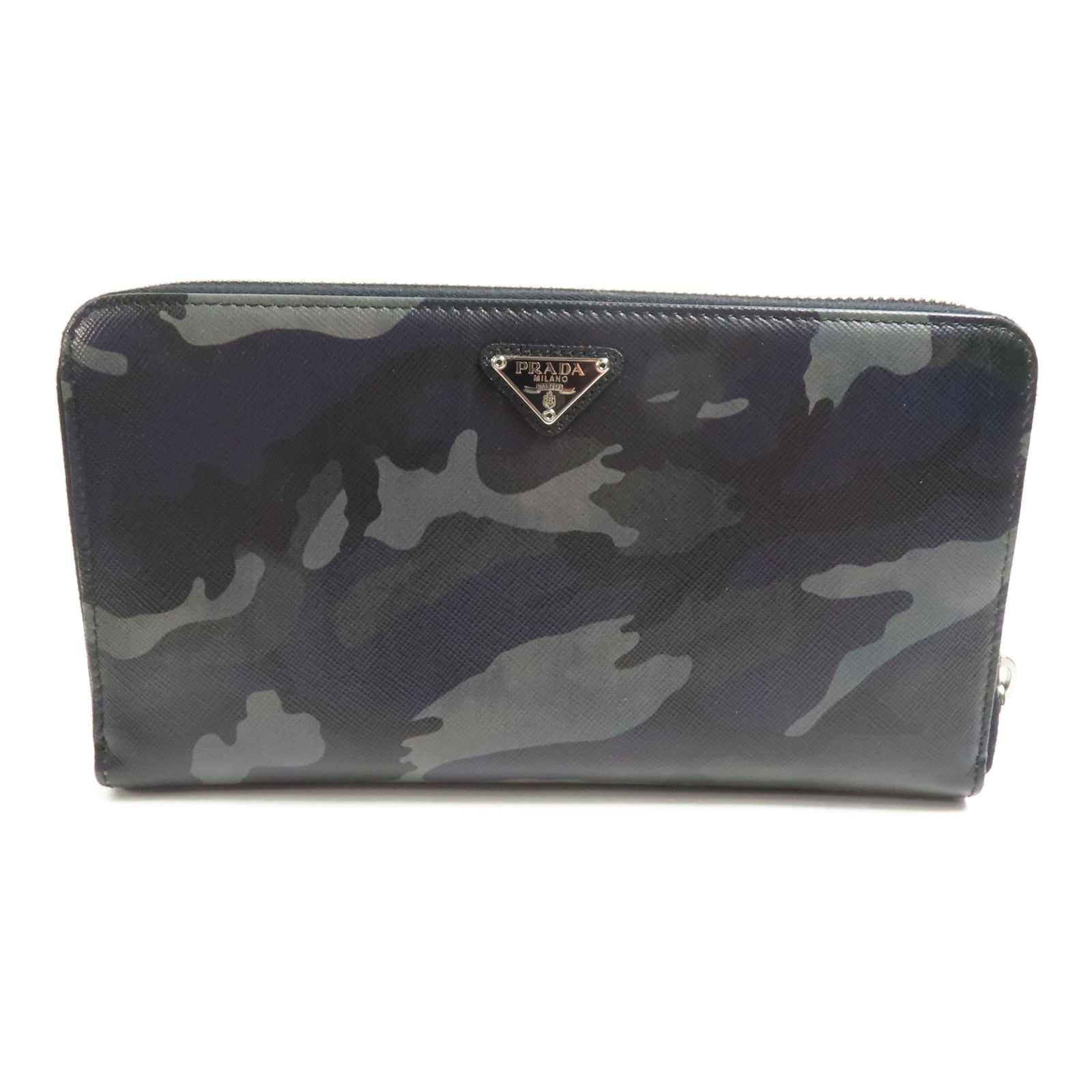 PRADA 牛皮皮革Long Wallet銀扣長錢包