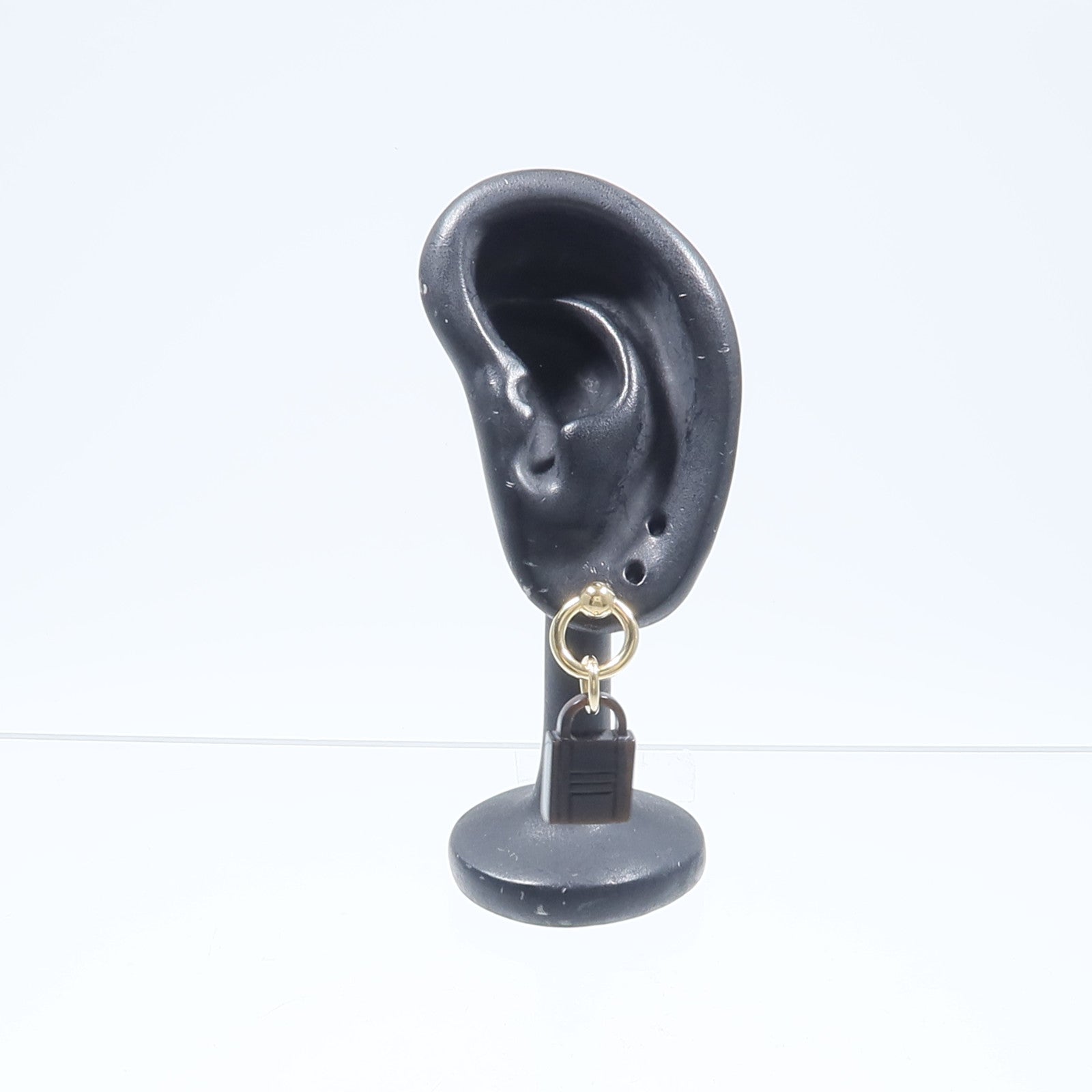 HERMES 水牛角/金屬Amulette Maroquinier Earrings耳環