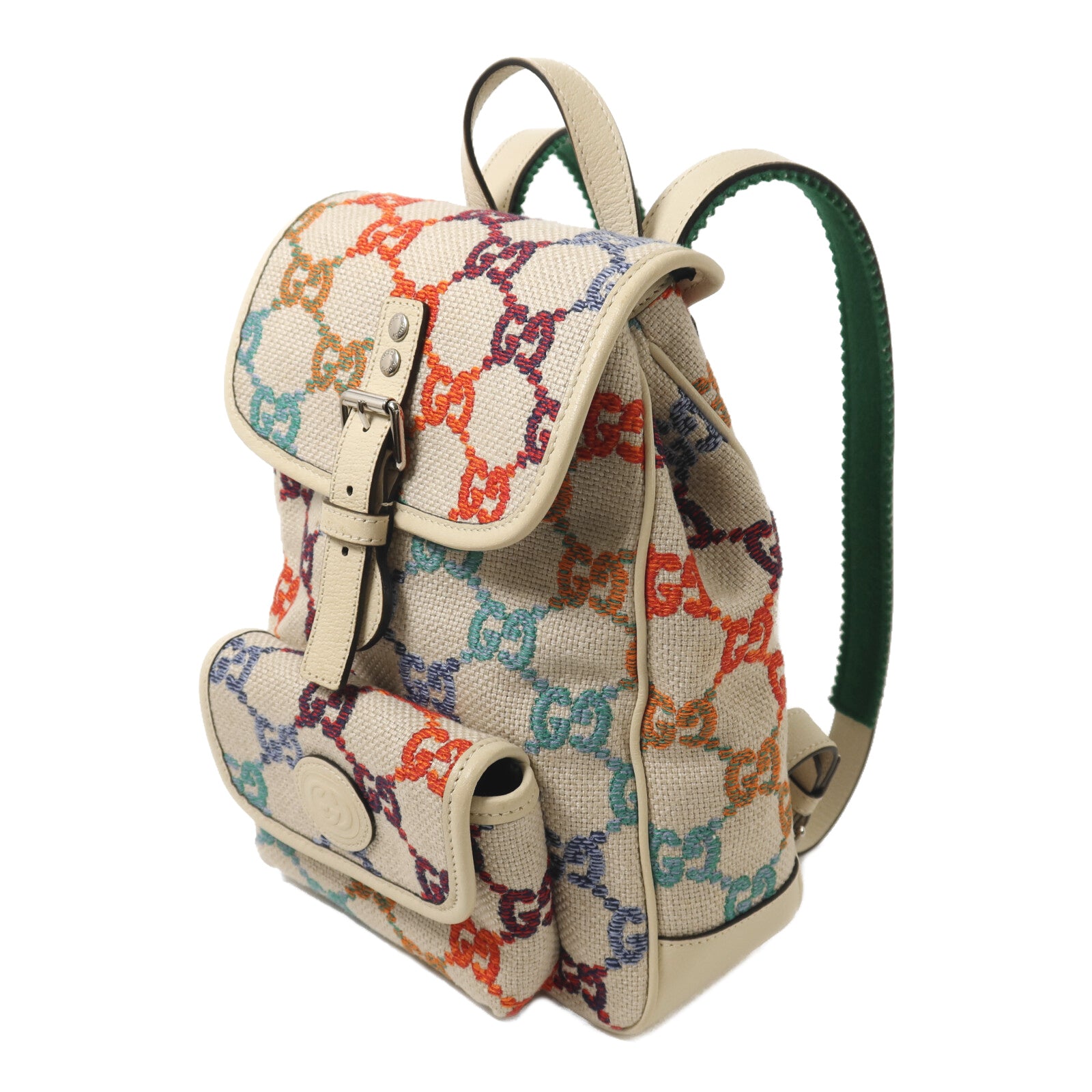 GUCCI 帆布Rucksack銀扣背包
