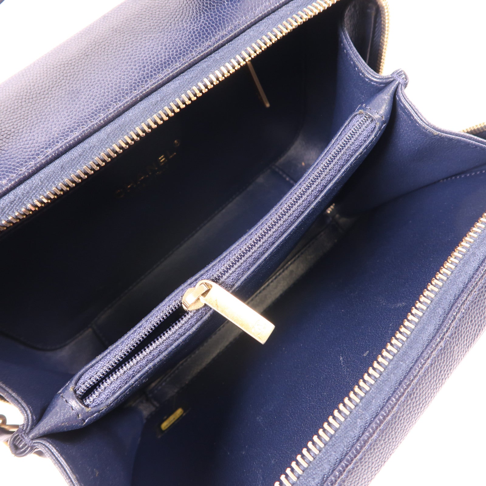 CHANEL 牛皮皮革Vanity Case金扣手挽肩背兩用袋