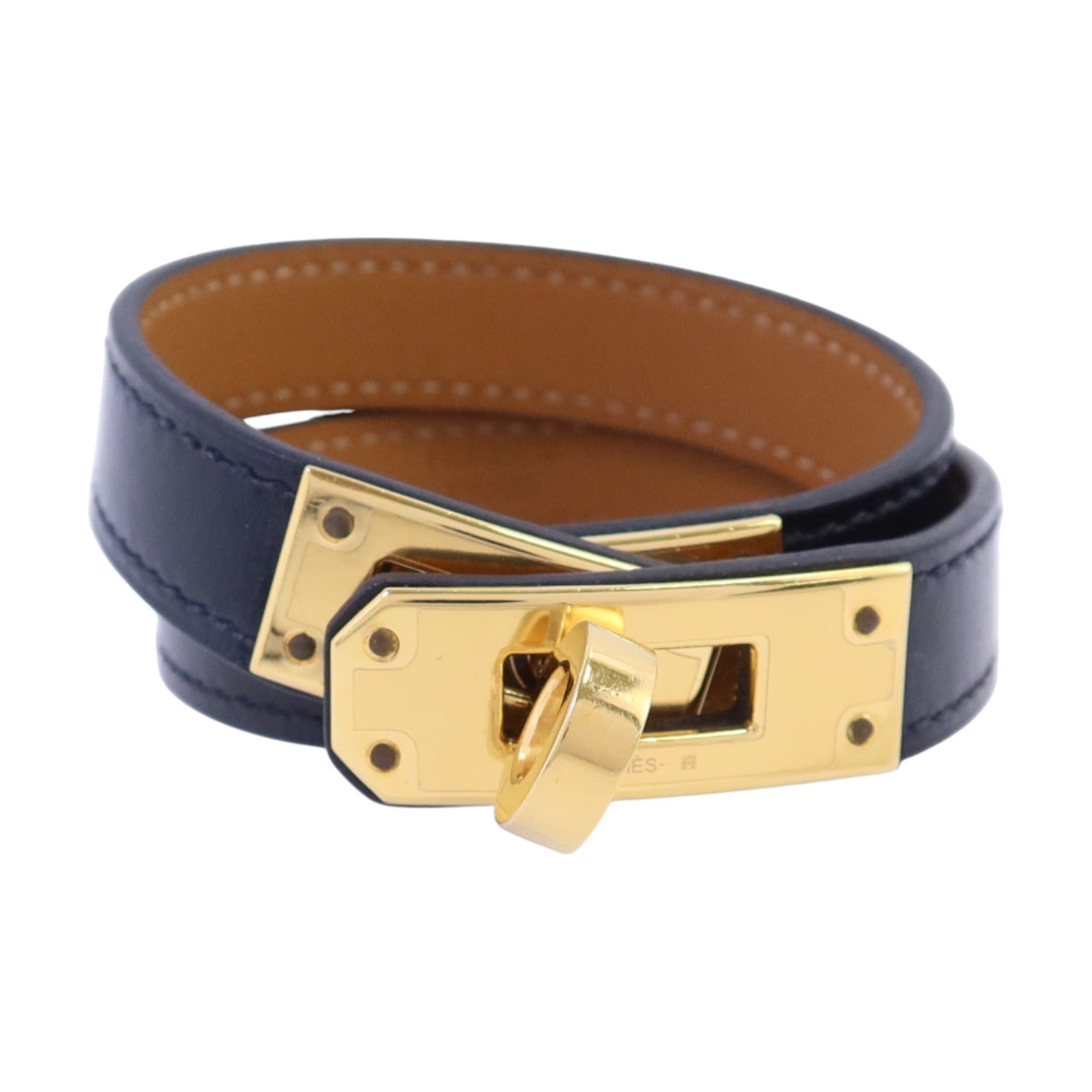 HERMES 【激減優惠】Swift皮革Kelly Double Tour Bracelet金扣手鏈
