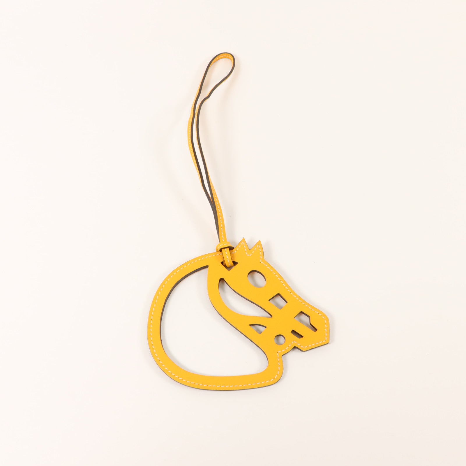 HERMES Swift皮革Paddock Cheval Charm掛飾Jaune Ambre