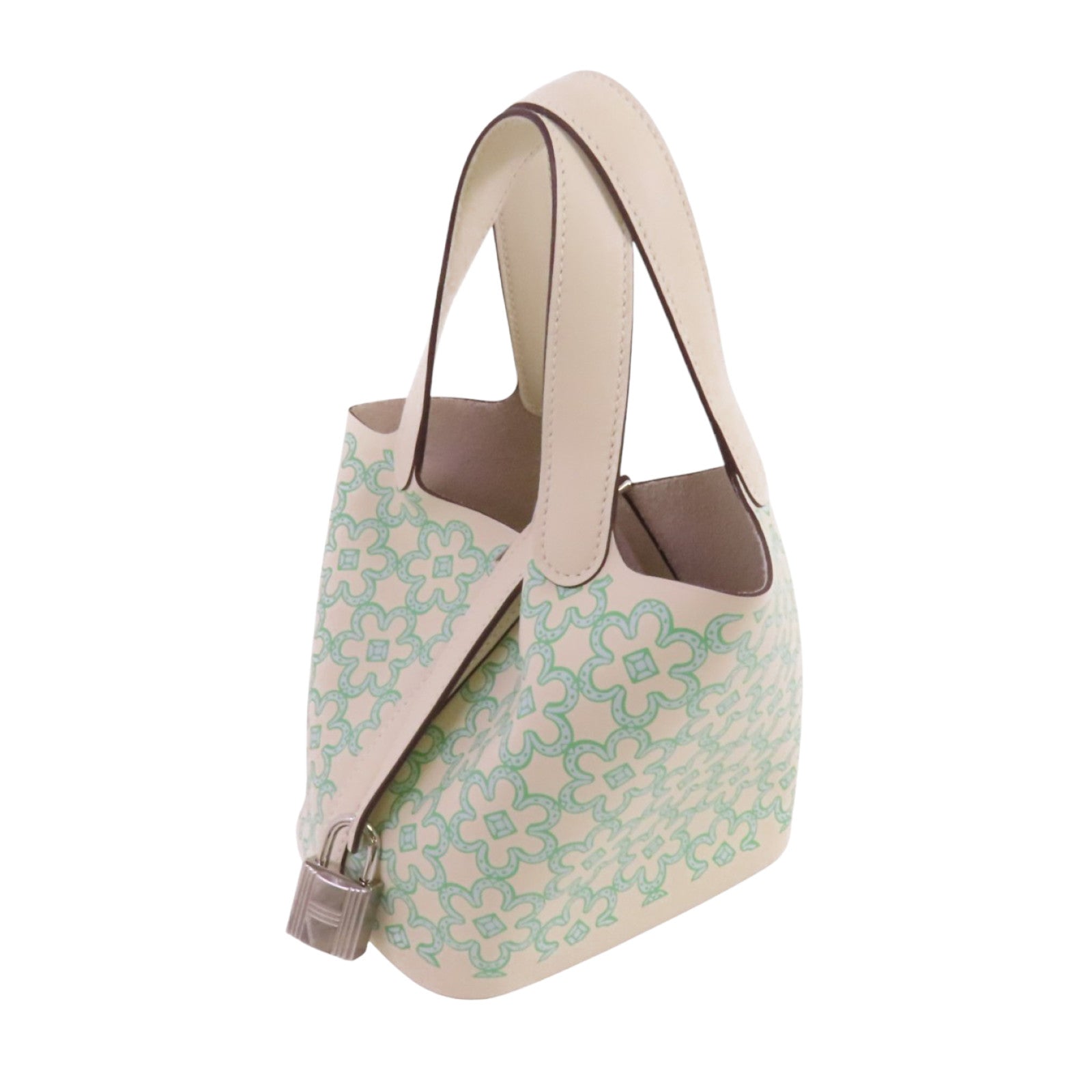 HERMES Swift皮革Picotin Lucky Daisy Micro銀扣手挽袋