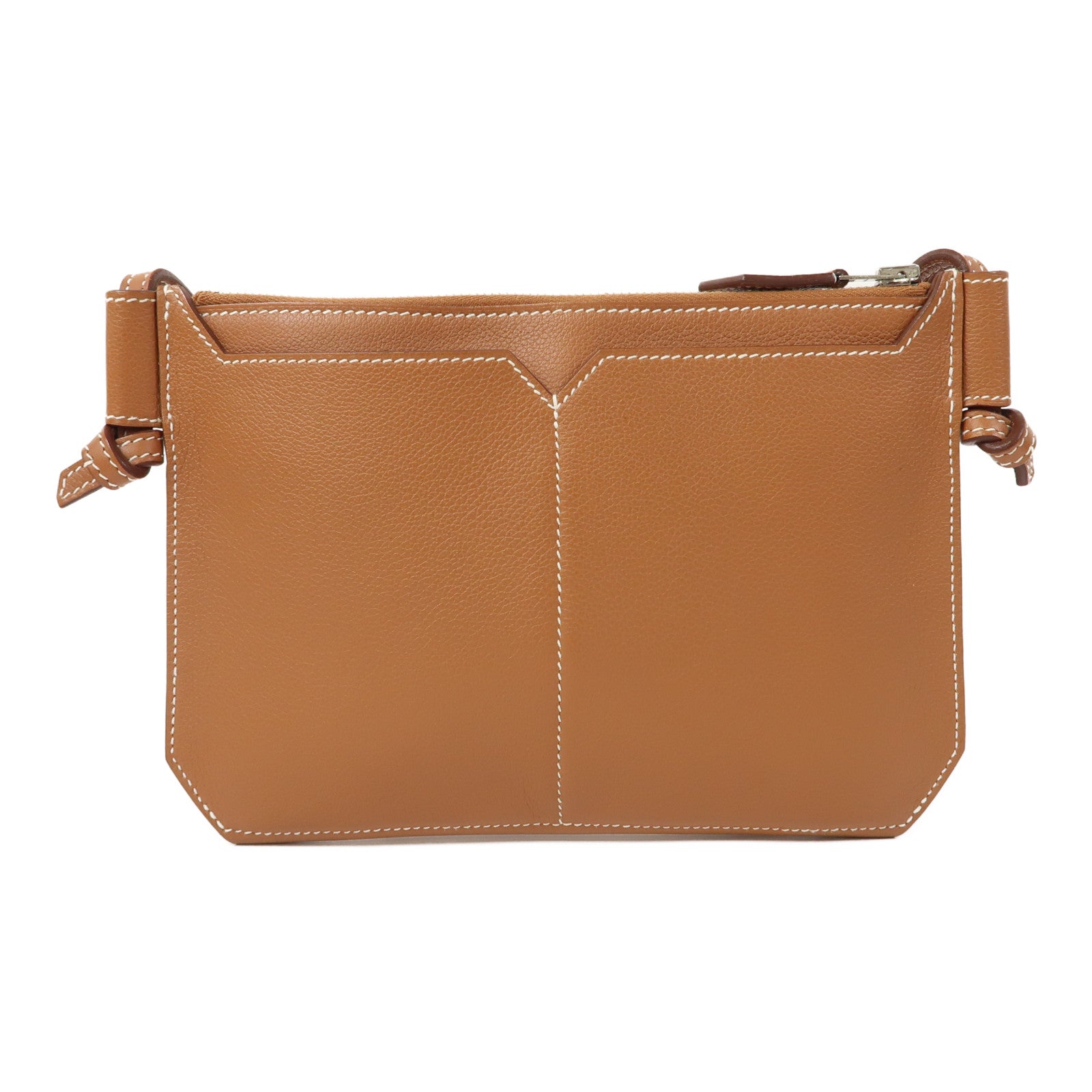 HERMES Evercolor皮革Ultrapla 24銀扣肩背袋啡色
