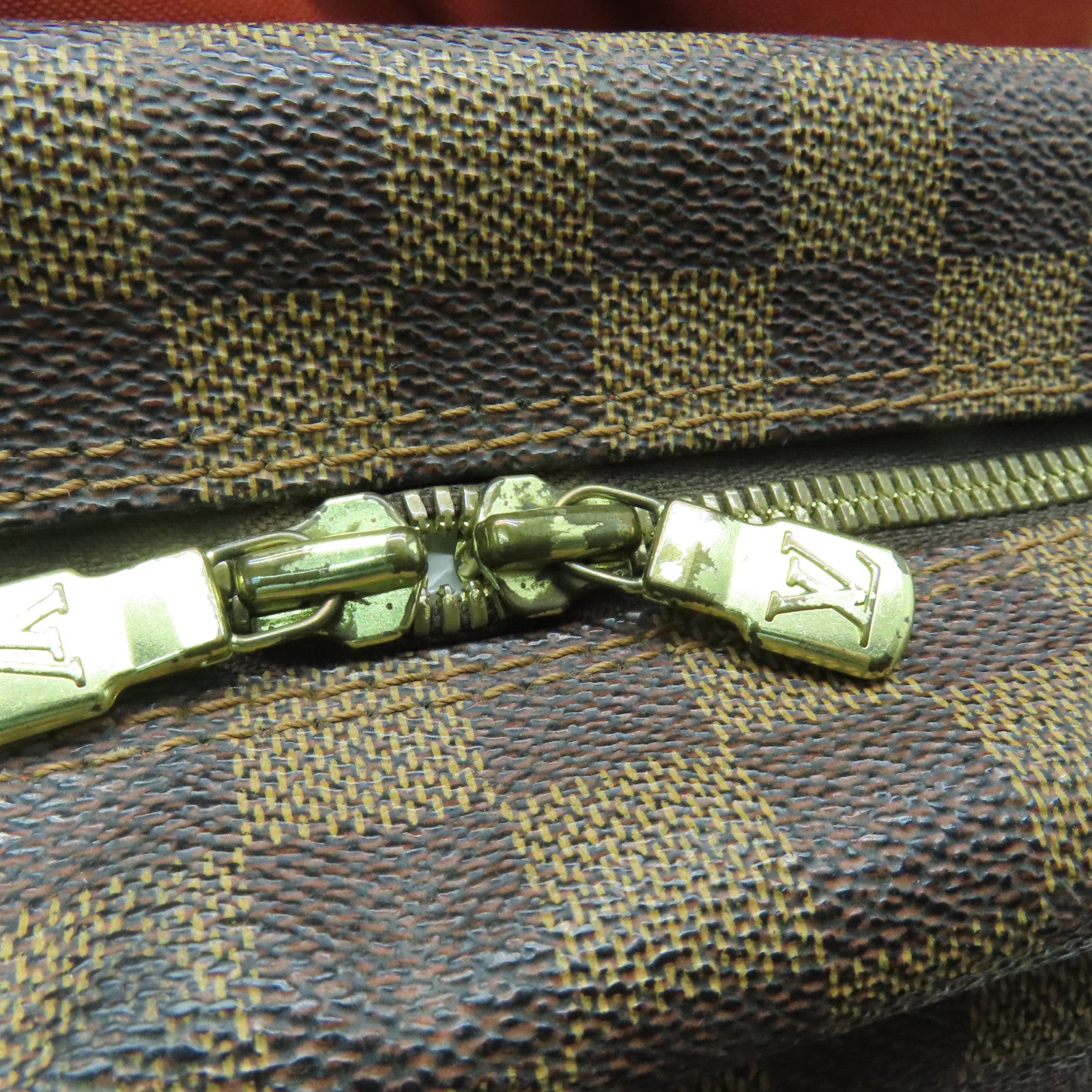 LOUIS VUITTON 【激減優惠】Damier Naviglio金扣肩背袋啡色
