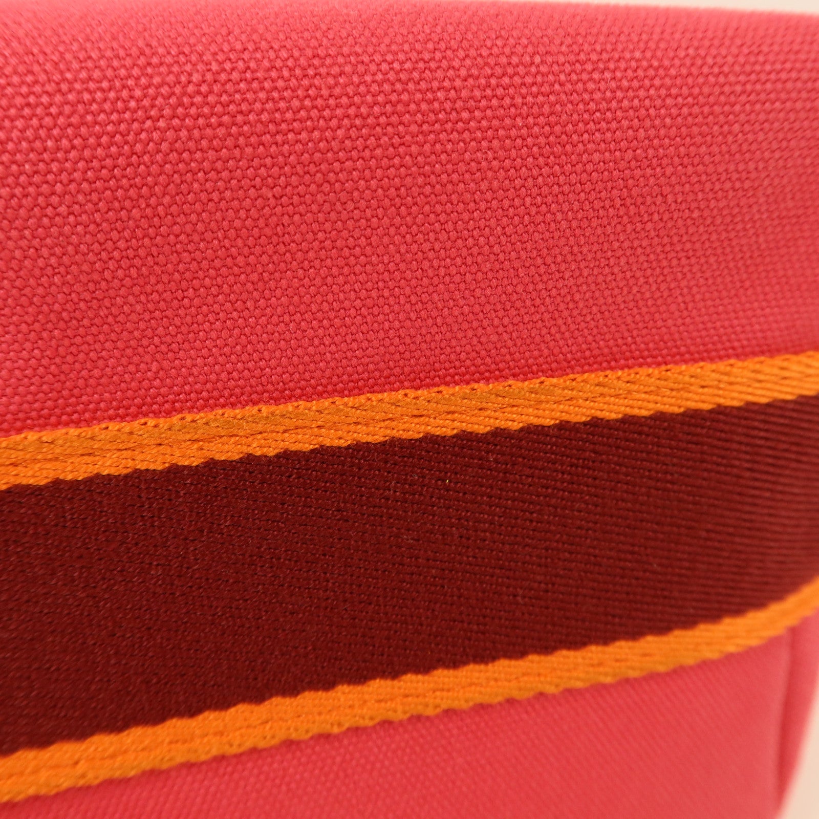 HERMES 帆布Bride-a-Brac Case PM銀扣手挽袋Hibiscus