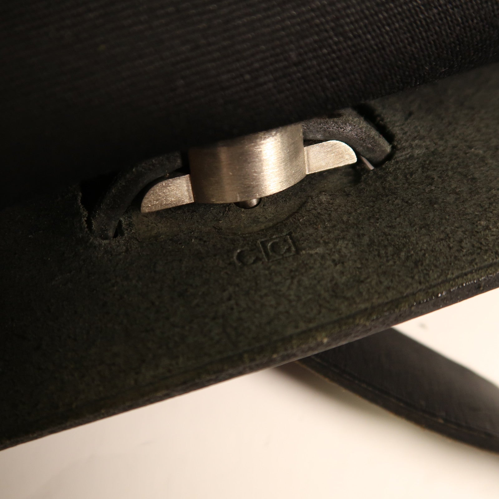 HERMES 帆布/皮革Herbag銀扣背包89 Noir/黑色