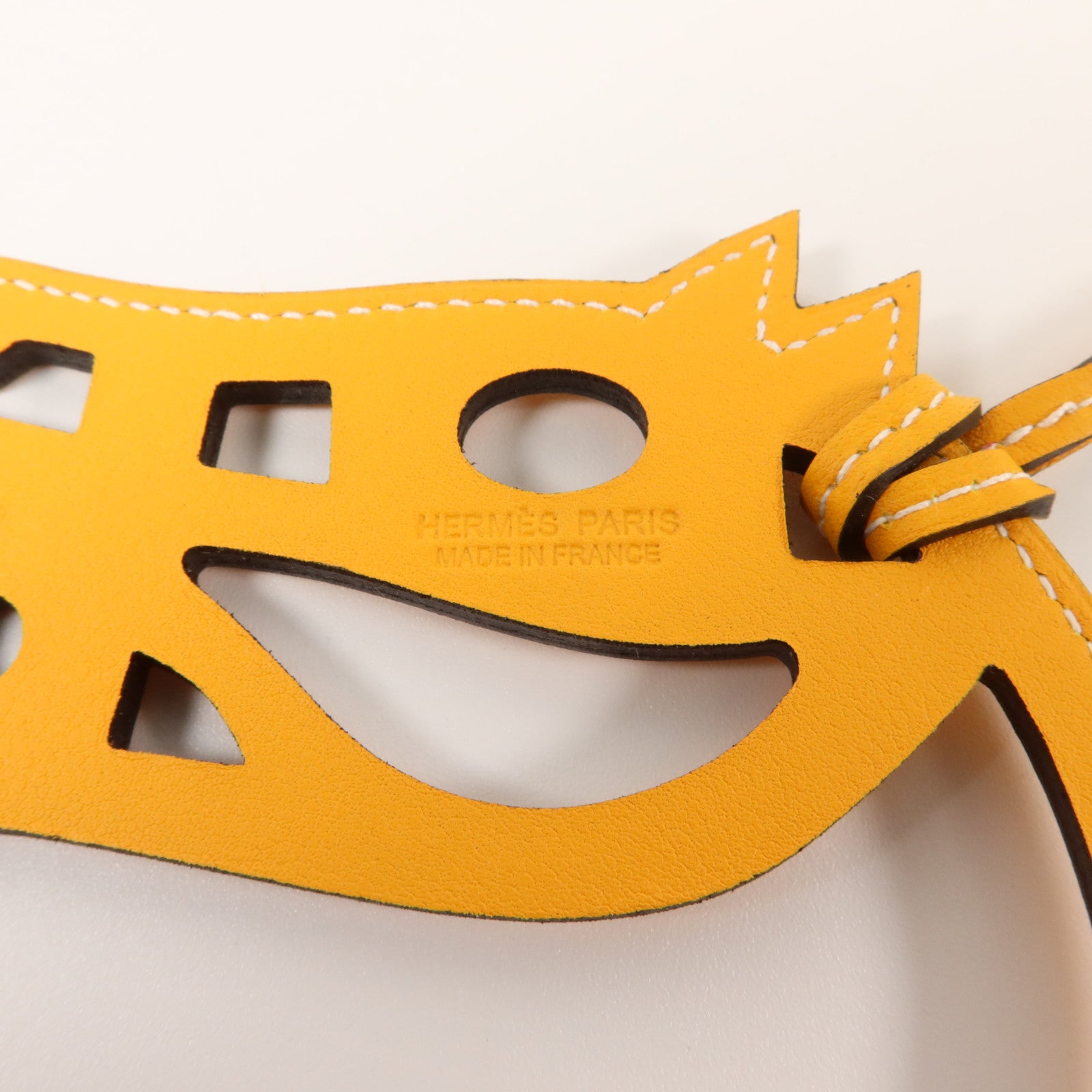 HERMES Swift皮革Paddock Cheval Charm掛飾Jaune Ambre