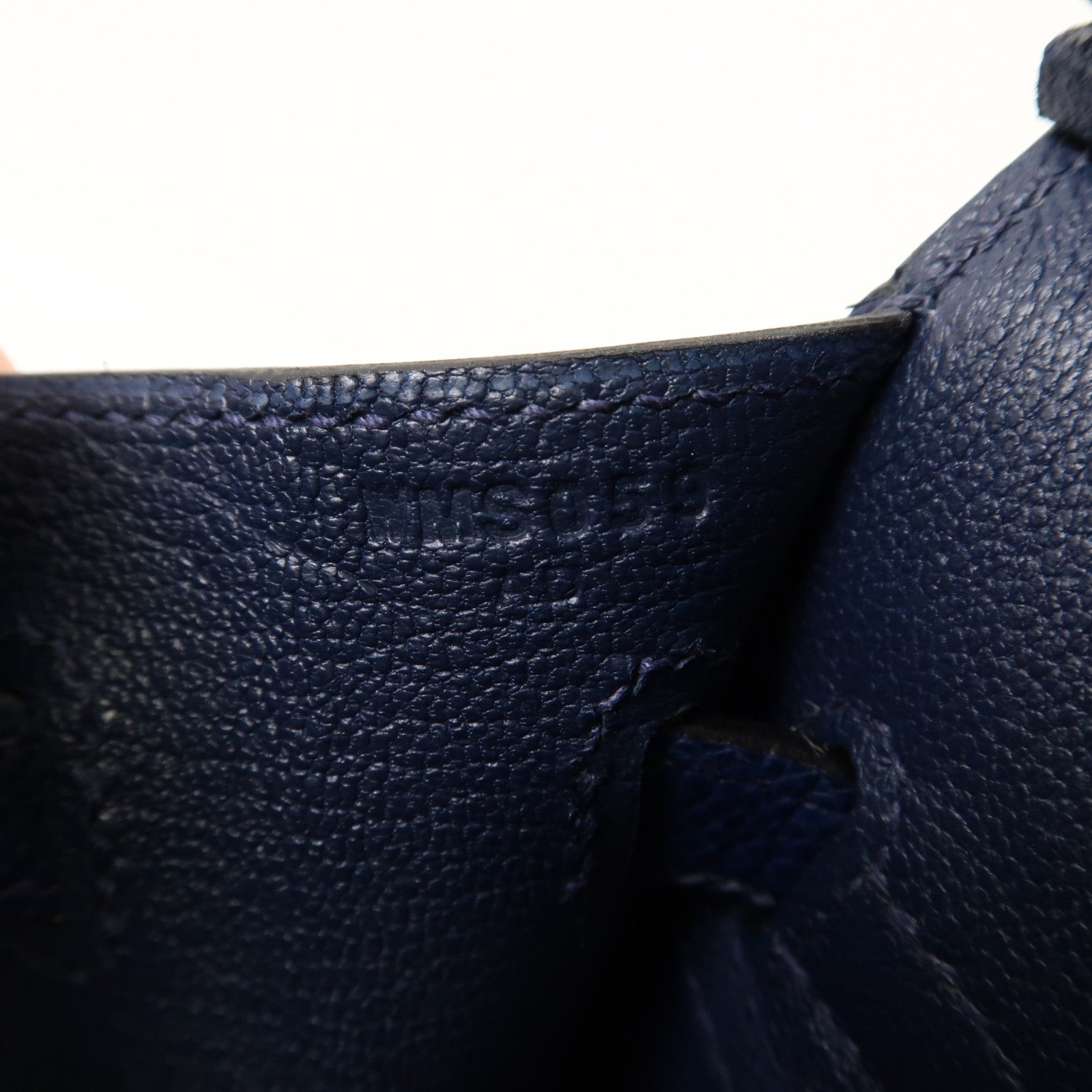 HERMES Epsom皮革Birkin Sellier 25金扣手挽袋Bleu Navy寶藍色